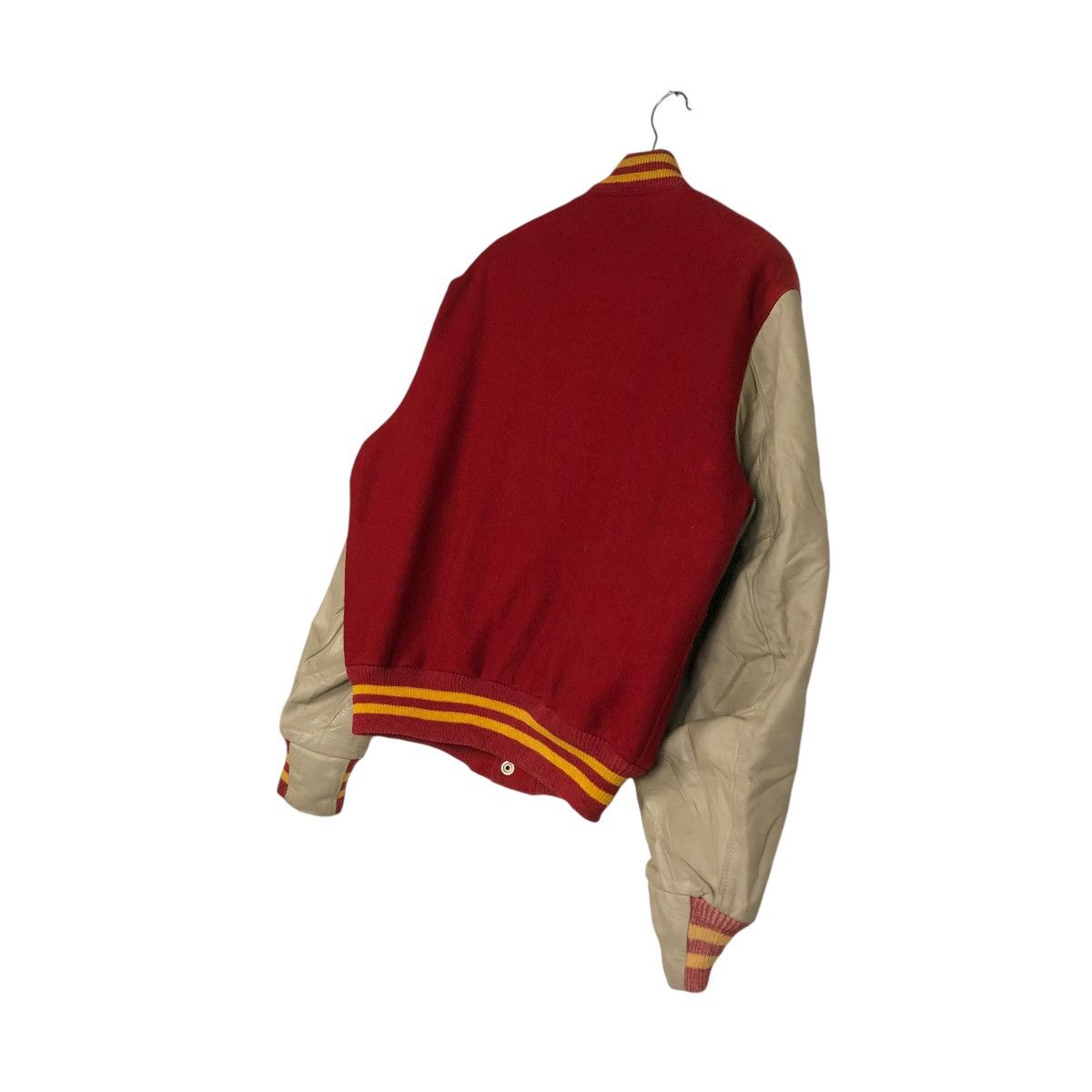 Golden Bear 🔥VTG VARSITY JUMPER BOMBER JACKET LEATHER GOLDEN BEAR USA Size US L / EU 52-54 / 3 - 12 Thumbnail