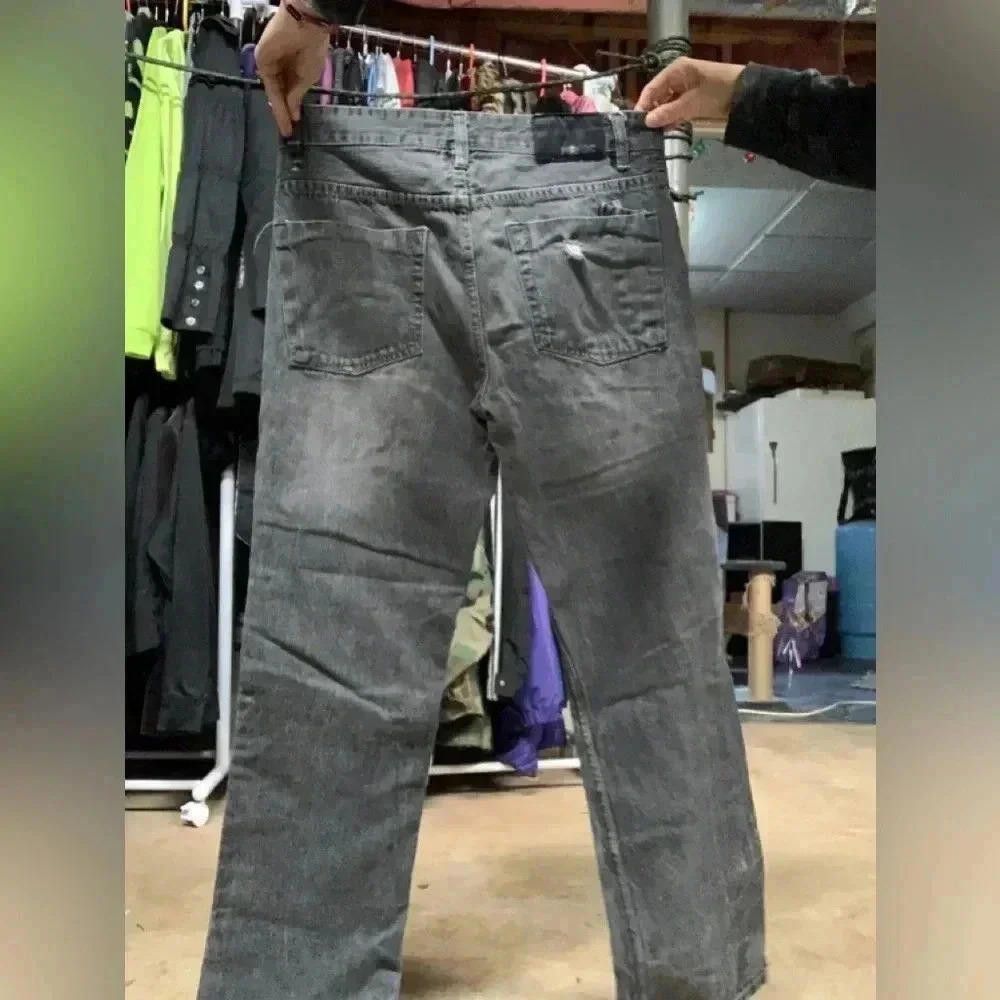 Hawk Hawk Men's Gray Denim Jeans - 34x30 Size US 32 / EU 48 - 2 Thumbnail