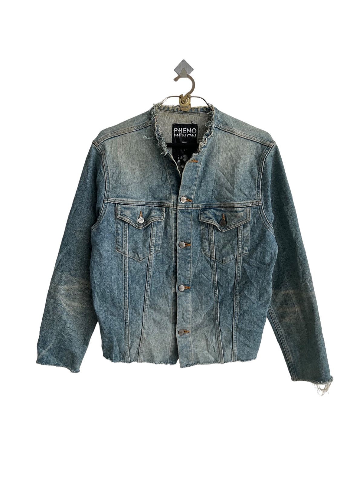 PHENOMENON 2019 Runway Phenomenon Cuff Collar Distress Denim Jacket Size US M / EU 48-50 / 2 - 3 Thumbnail