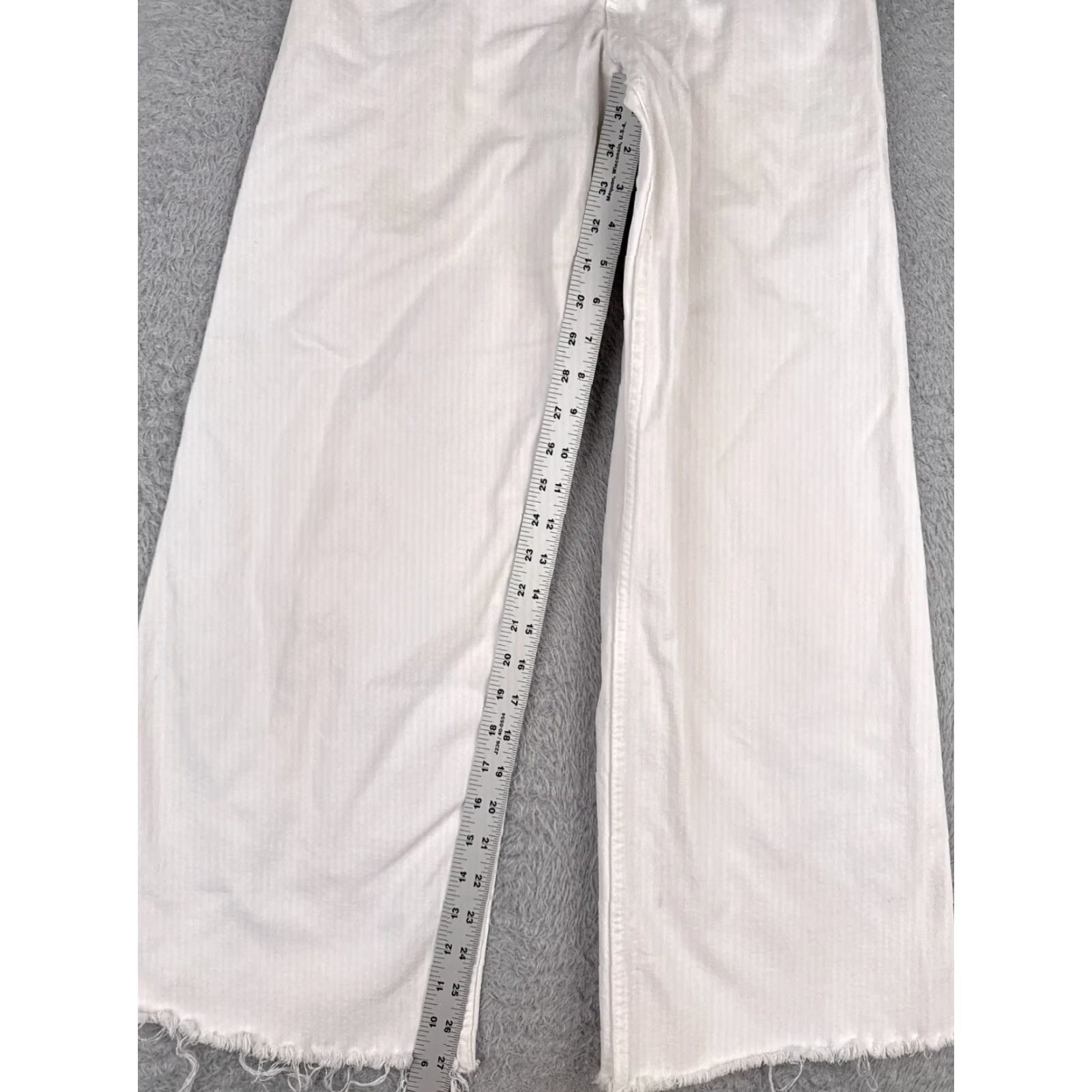Zara Zara Jeans Juniors 5 High Rise Wide Leg White Denim 27x28 90s Womens Size 27" / US 4 / IT 40 - 7 Thumbnail