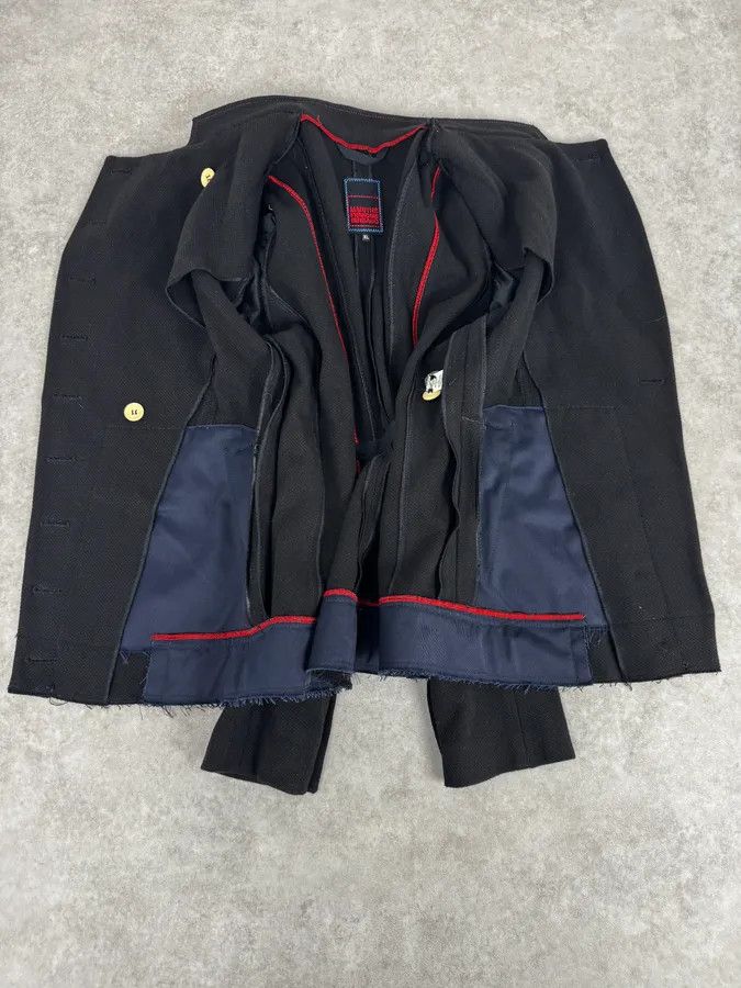Marithe + Francois Girbaud 2000s Marithé + François Girbaud Asymmetrical Buttoned Black Officer Jacket Size S / US 4 / IT 40 - 8 Thumbnail