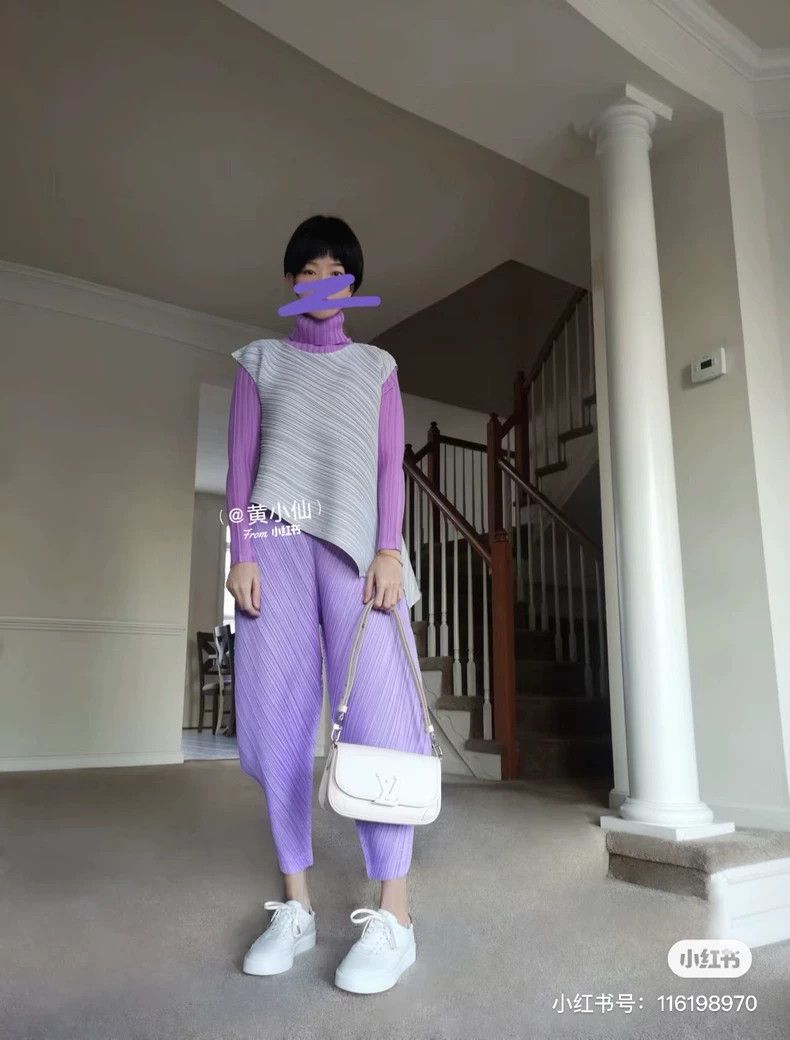 Issey Miyake Issey Miyake size:4 Purple twill balloon pants Size 22" - 2 Thumbnail