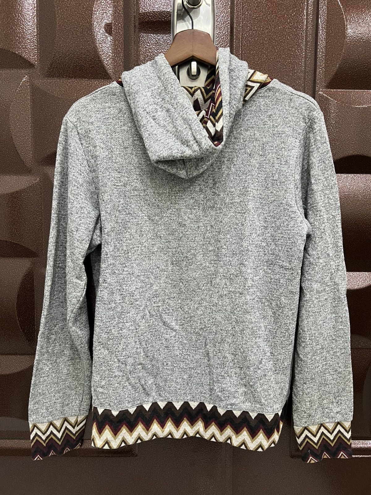 Japanese Brand Street Nordic Geometric Pullover Zipper Hooded Sweater Size S / US 4 / IT 40 - 7 Thumbnail