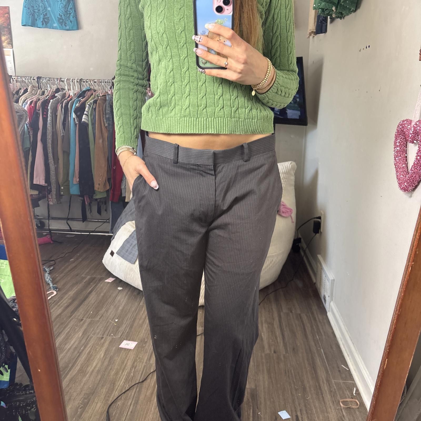 Perry Ellis y2k office siren pin stripe trousers Size 32" / US 10 / IT 46 - 3 Thumbnail