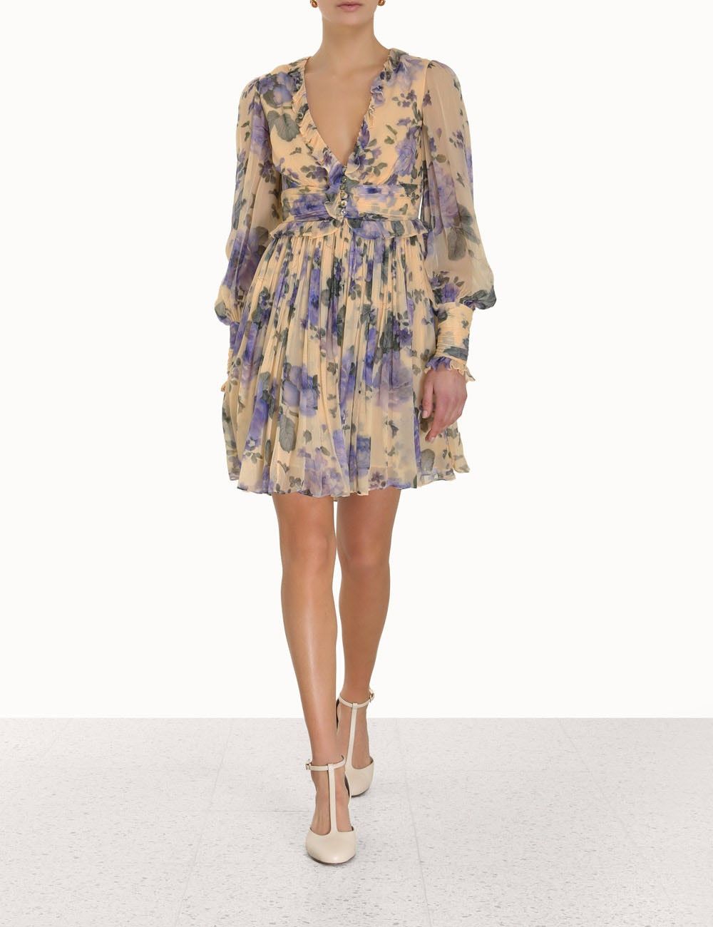 Zimmermann oc11z0225 Lyrical Ruffle Mini Dress in Multicolor Size M / US 6-8 / IT 42-44 - 2 Thumbnail