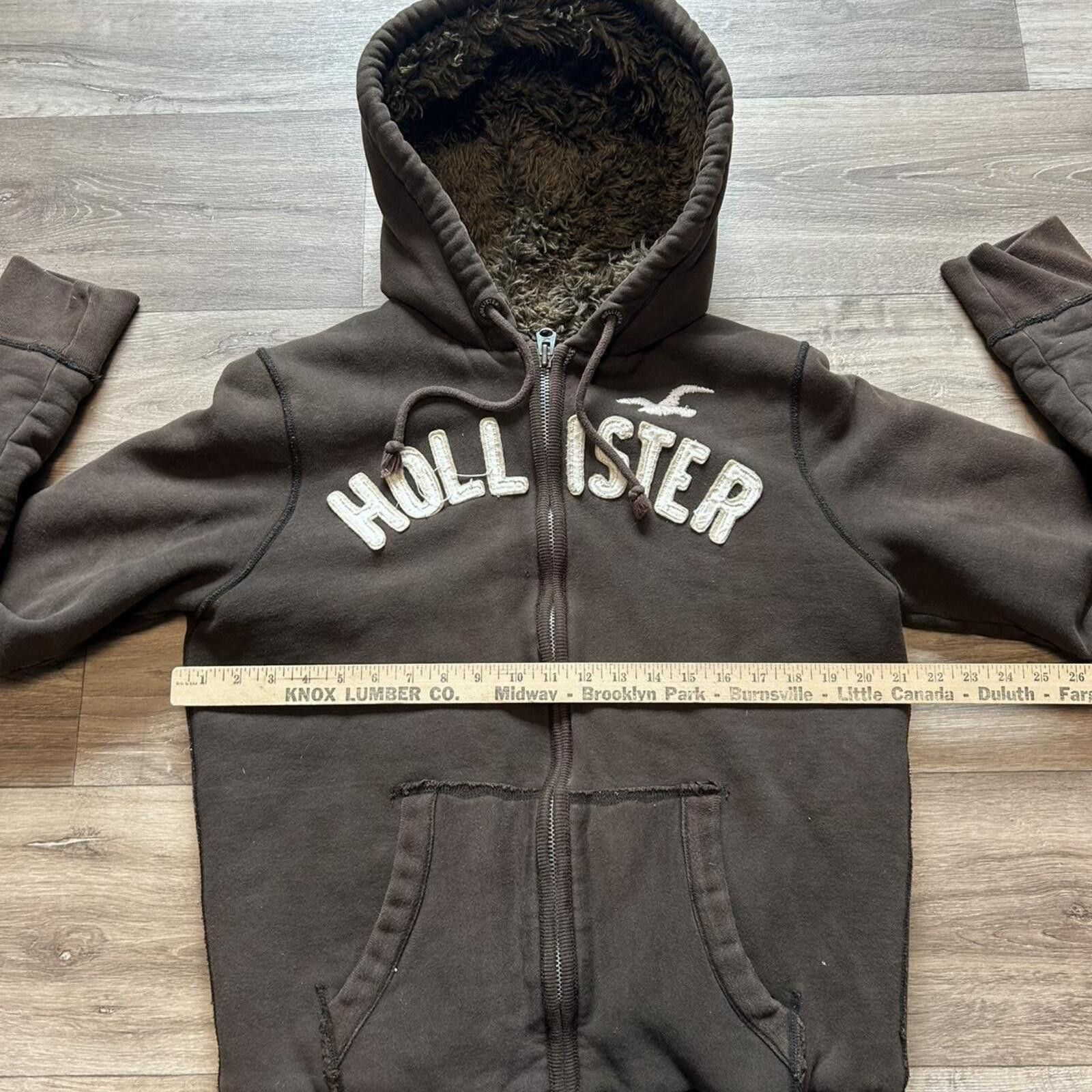 Other Grail Brown Hollister Fur Lined Zip Up Hoodie 00’s Rare M Size US M / EU 48-50 / 2 - 7 Thumbnail