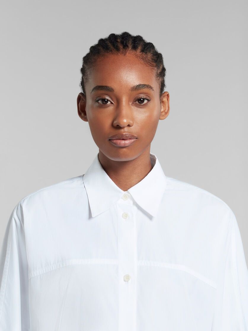 Marni oc11z0525 Bio Poplin Oversized Shirt Dress in White Size S / US 4 / IT 40 - 6 Thumbnail