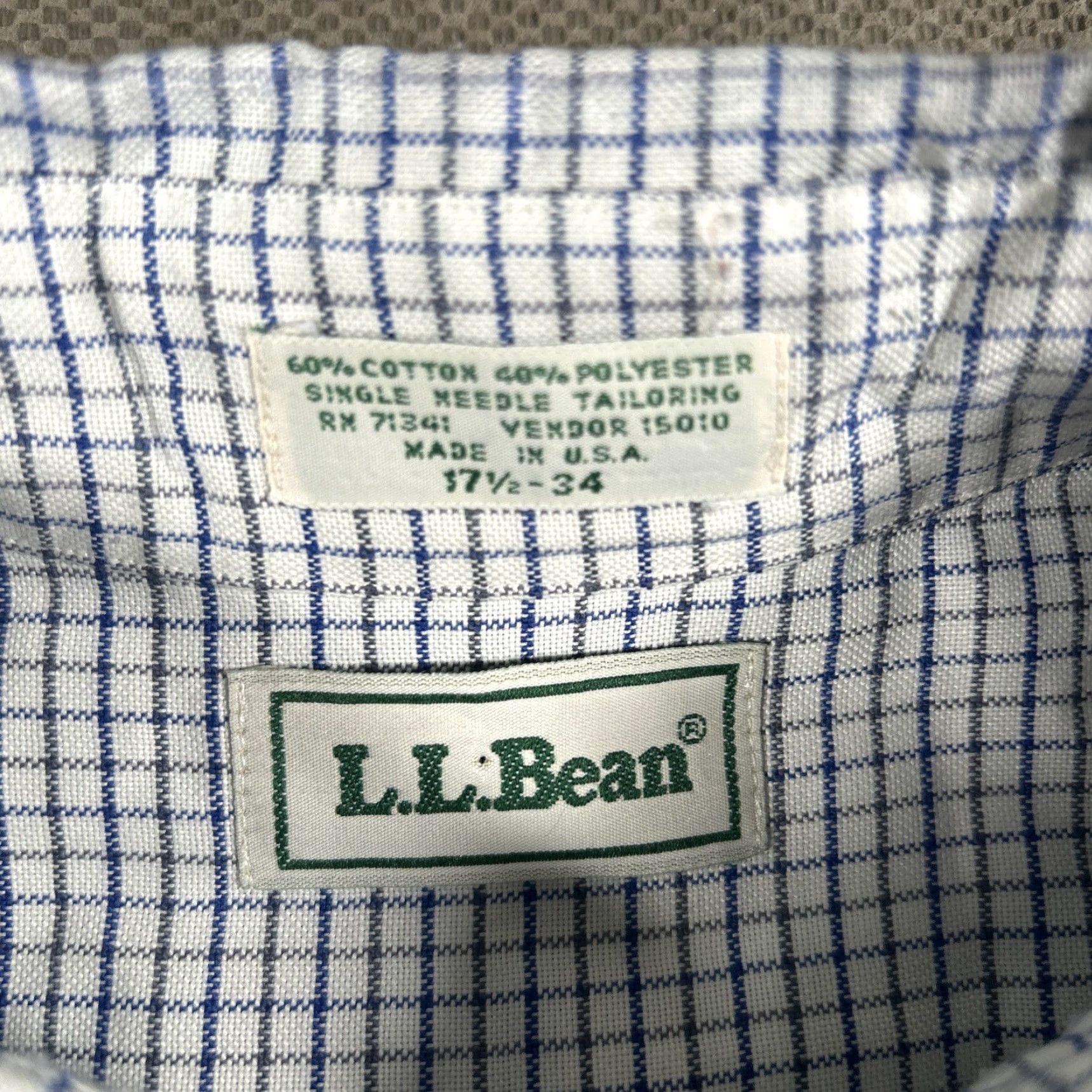 Vintage LL Bean Long Sleeve Button Down Shirt Men’s 17.5 Blue Size US XXL / EU 58 / 5 - 3 Thumbnail
