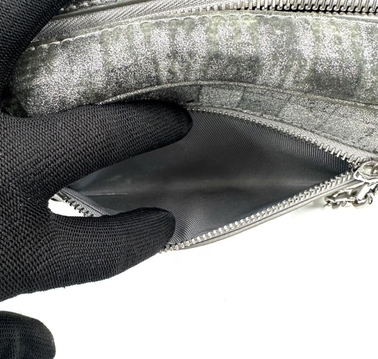 Louis Vuitton Louis Vuitton Silver Glitter Checkerboard Box Bag K12 Size ONE SIZE - 7 Thumbnail