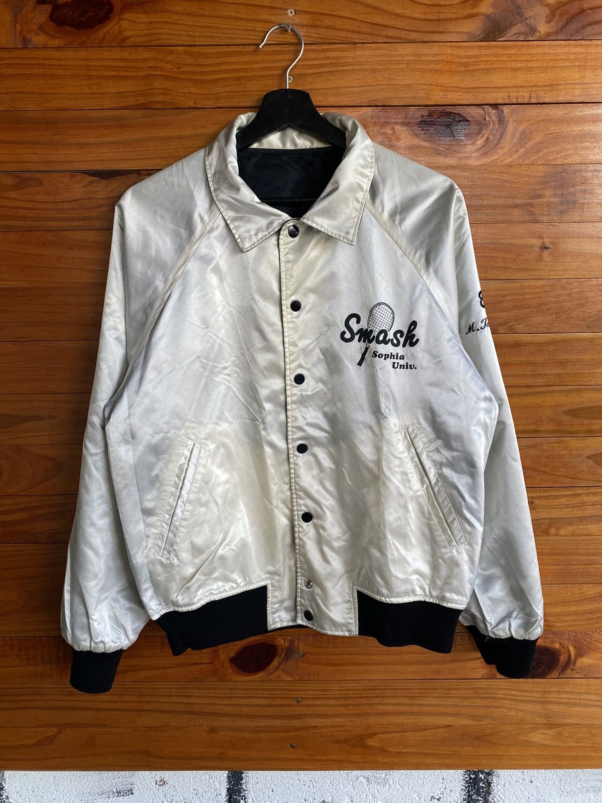 Vintage Vintage 80s Village Stone Reversible Varsity Bomber Jacket Size US L / EU 52-54 / 3 - 14 Thumbnail