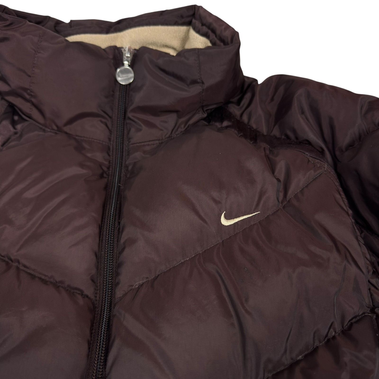 Nike × Vintage Nike Sportswear Women Brown Full Zip Puffer Jacket XL(16-18) Size XL / US 12-14 / IT 48-50 - 3 Thumbnail