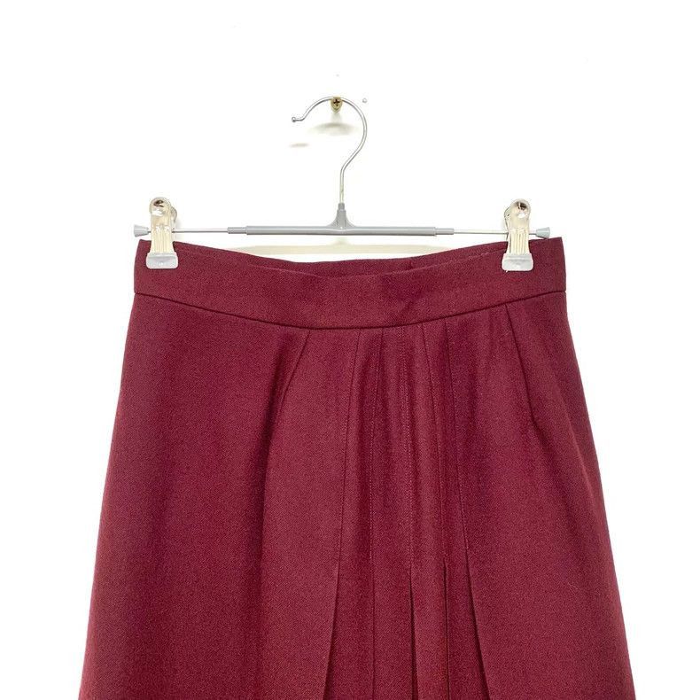 Yves Saint Laurent Ysl Burgundy Pleated Skirt Size 36-2506 Size 35" - 6 Thumbnail
