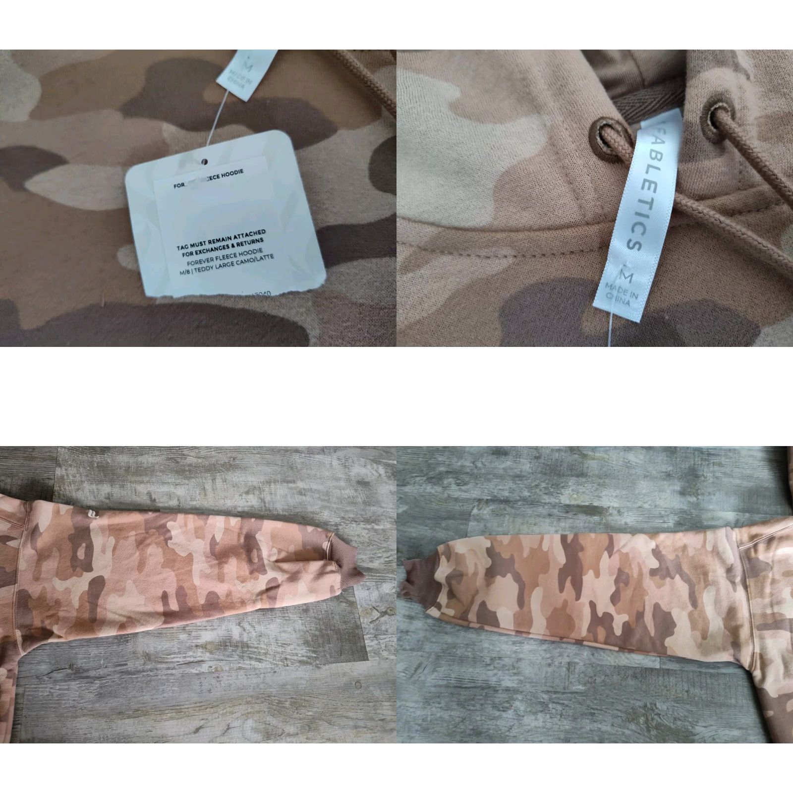 Fabletics Fabletics Forever Fleece Hoodie Teddy Large Camo Latte Sz M Brown Camouflage Fleece Hoodie Pullover Activewear Women Size M Regular Size M / US 6-8 / IT 42-44 - 8 Thumbnail