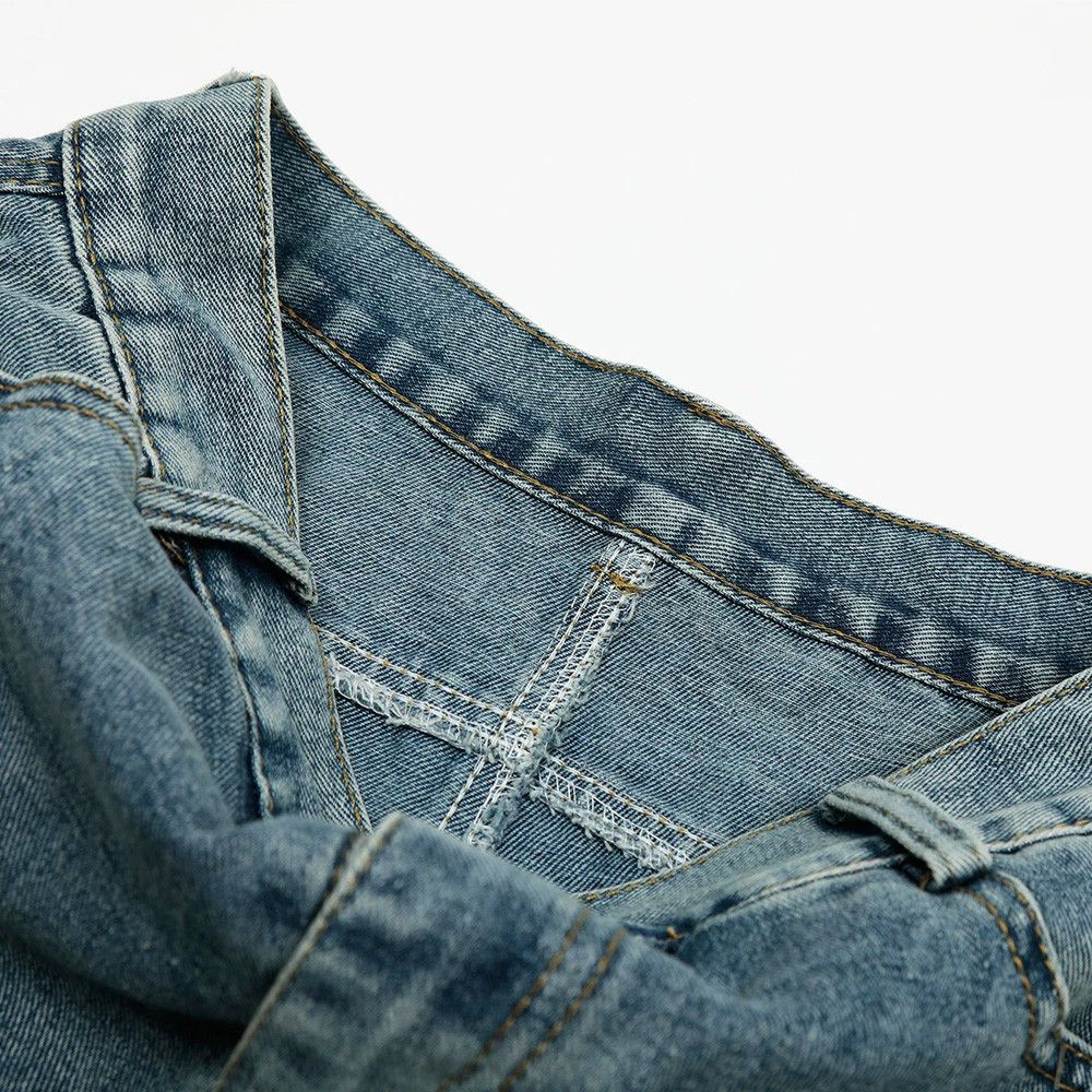 Jean American men's distressed washed loose scimitar denim shorts Size US 32 / EU 48 - 4 Thumbnail