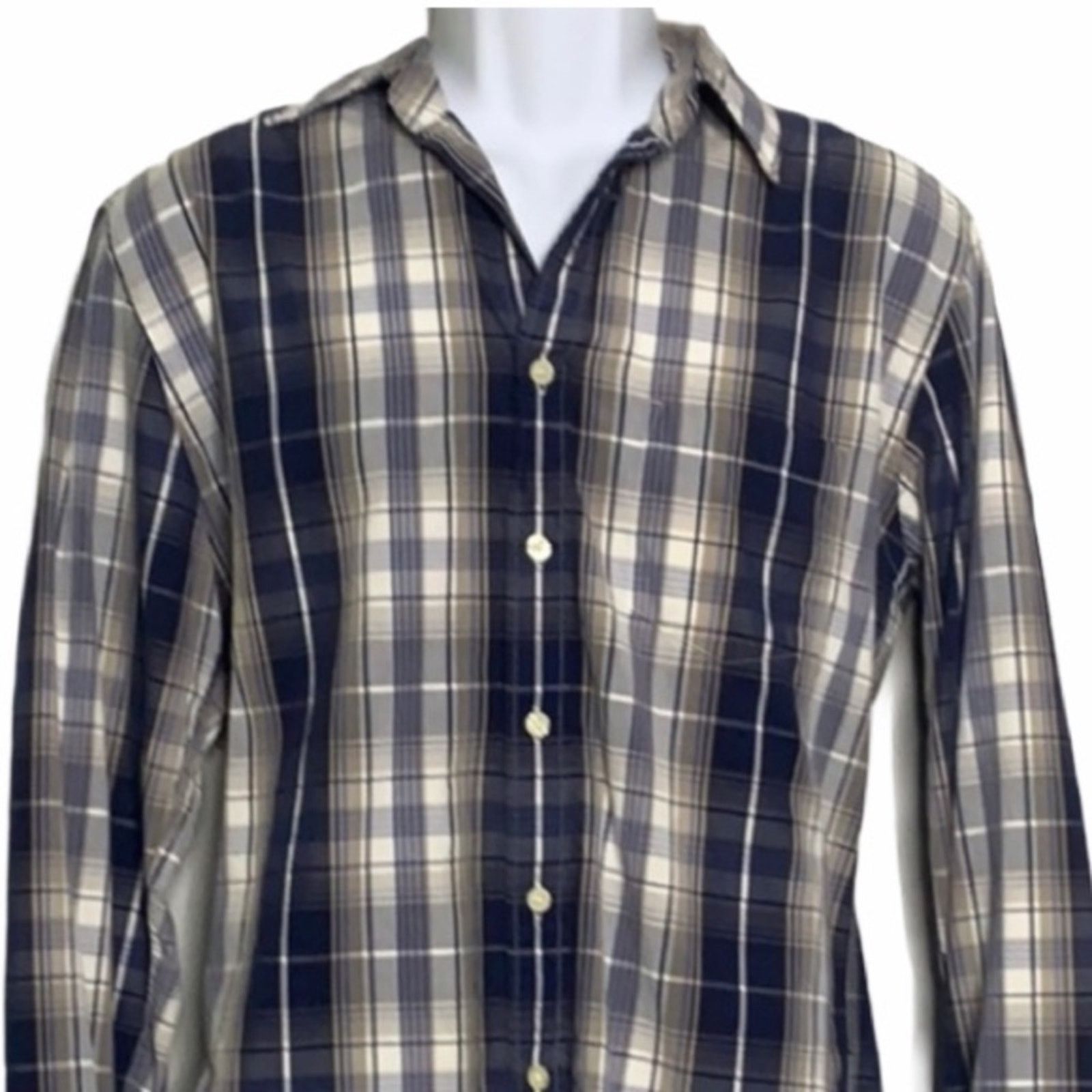 J.Crew J.Crew Tailored Fit Blue Plaid Button Down Work Shirt Medium Size US M / EU 48-50 / 2 - 6 Thumbnail