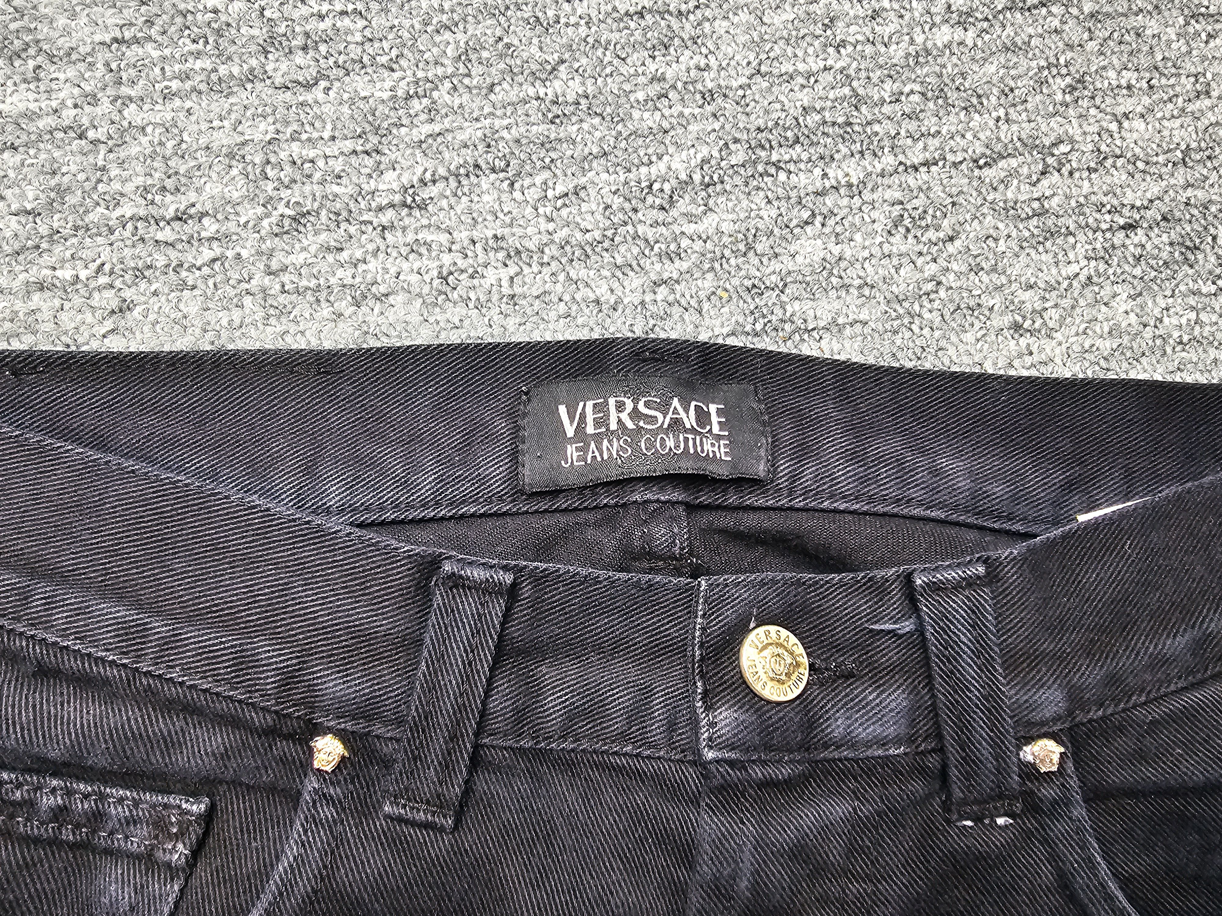 Versace Jeans Couture Versace Jeans Couture 90s Black Straight Denim Medusa 35 Size US 35 - 4 Thumbnail