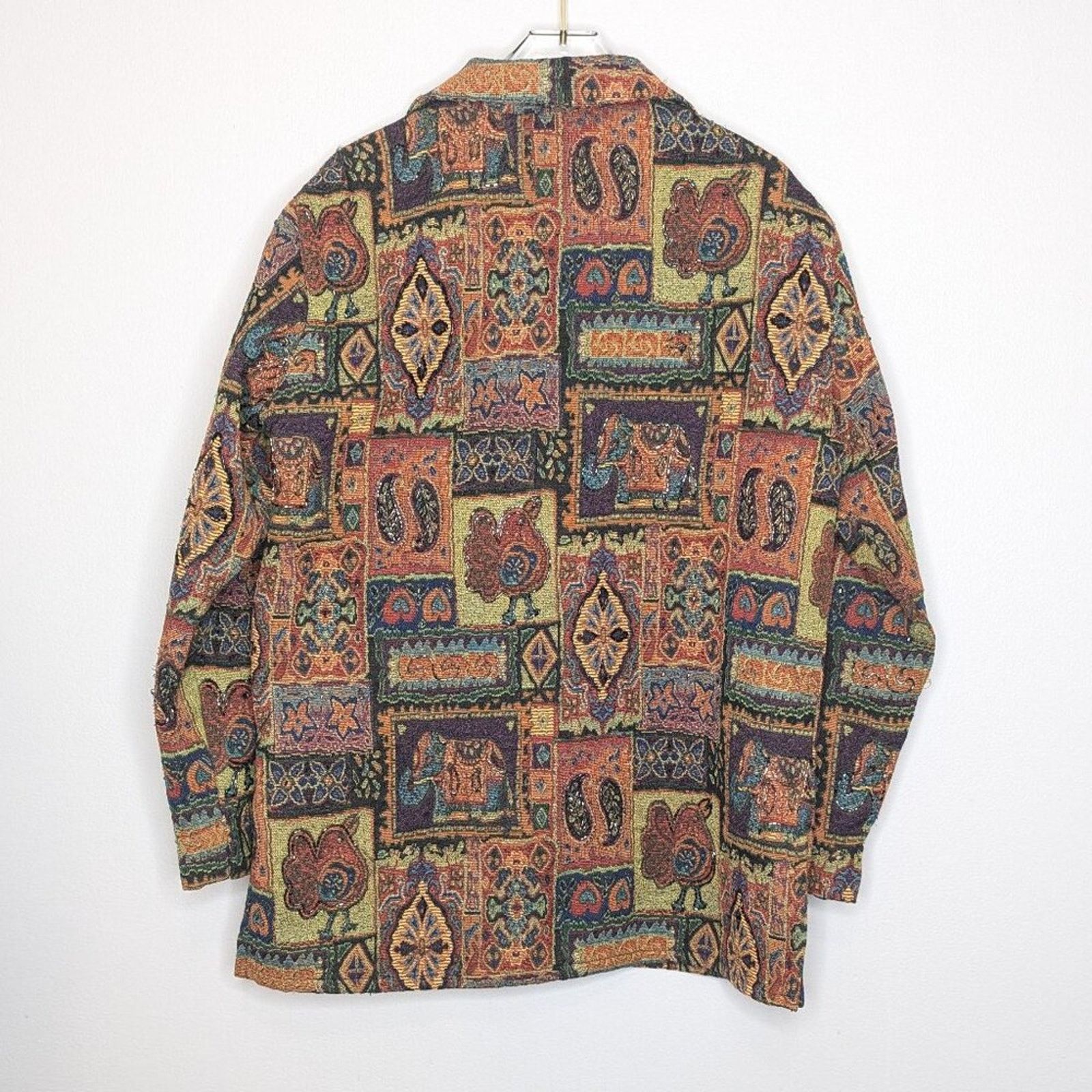 Chicos Chicos Vintage Anniversary Collection Beaded Tapestry Jacket Size L / US 10 / IT 46 - 2 Thumbnail