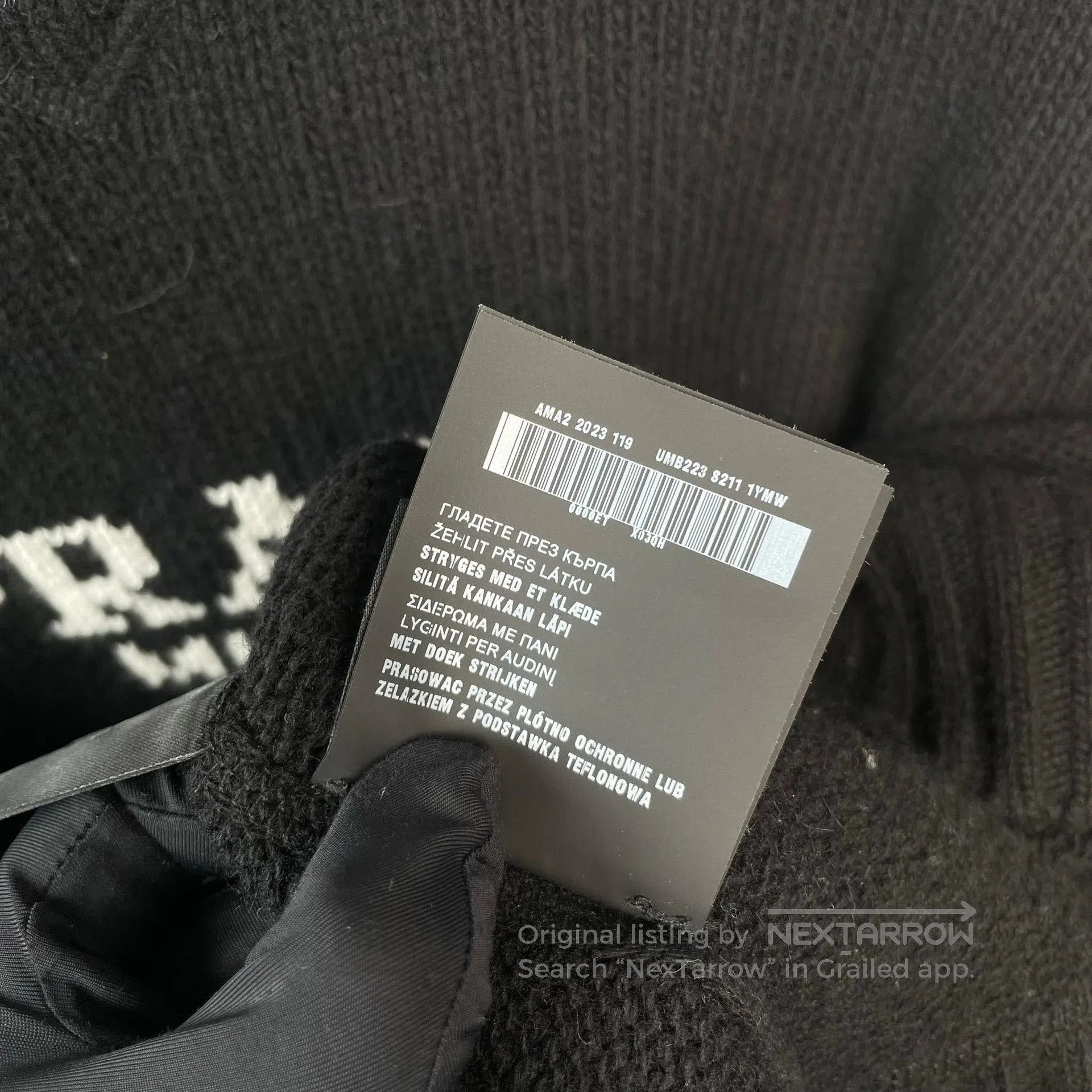 Prada Prada Black Letter Logo Knit Round Neck Sweater Top| Size US M / EU 48-50 / 2 - 7 Thumbnail