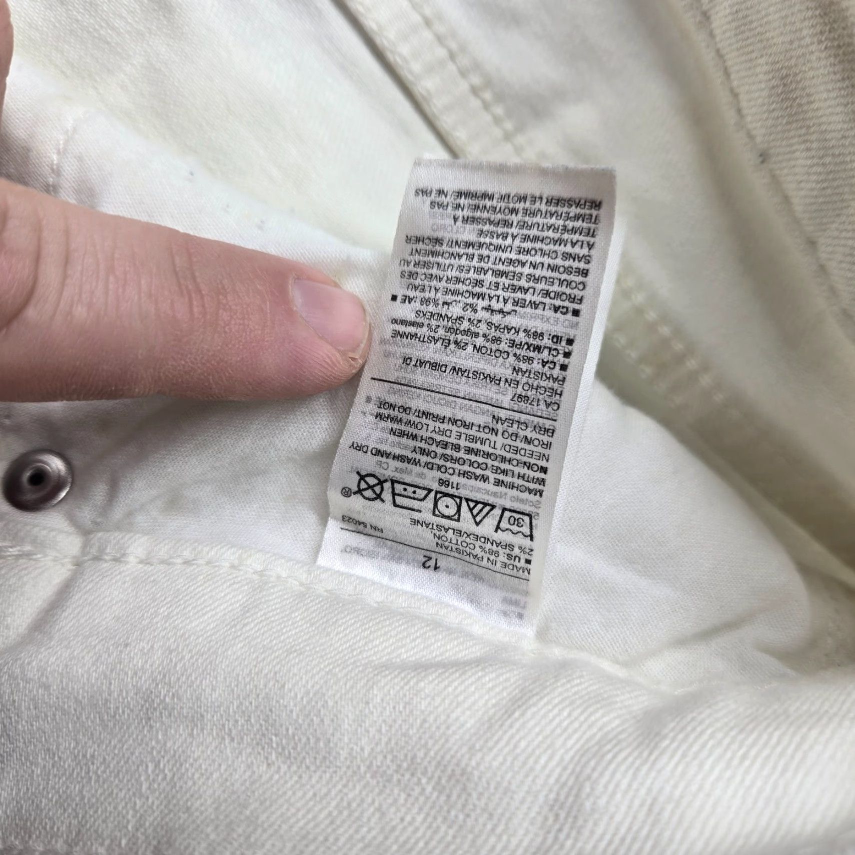 Old Navy Old Navy Pants Chino Straight Women 12 Mid Gray White - Casual Workwear, Flat Front, Button Zipper, Stretch, Machine Washable, Regular Rise, 12 Women Size 34" / US 12 / IT 48 - 4 Thumbnail