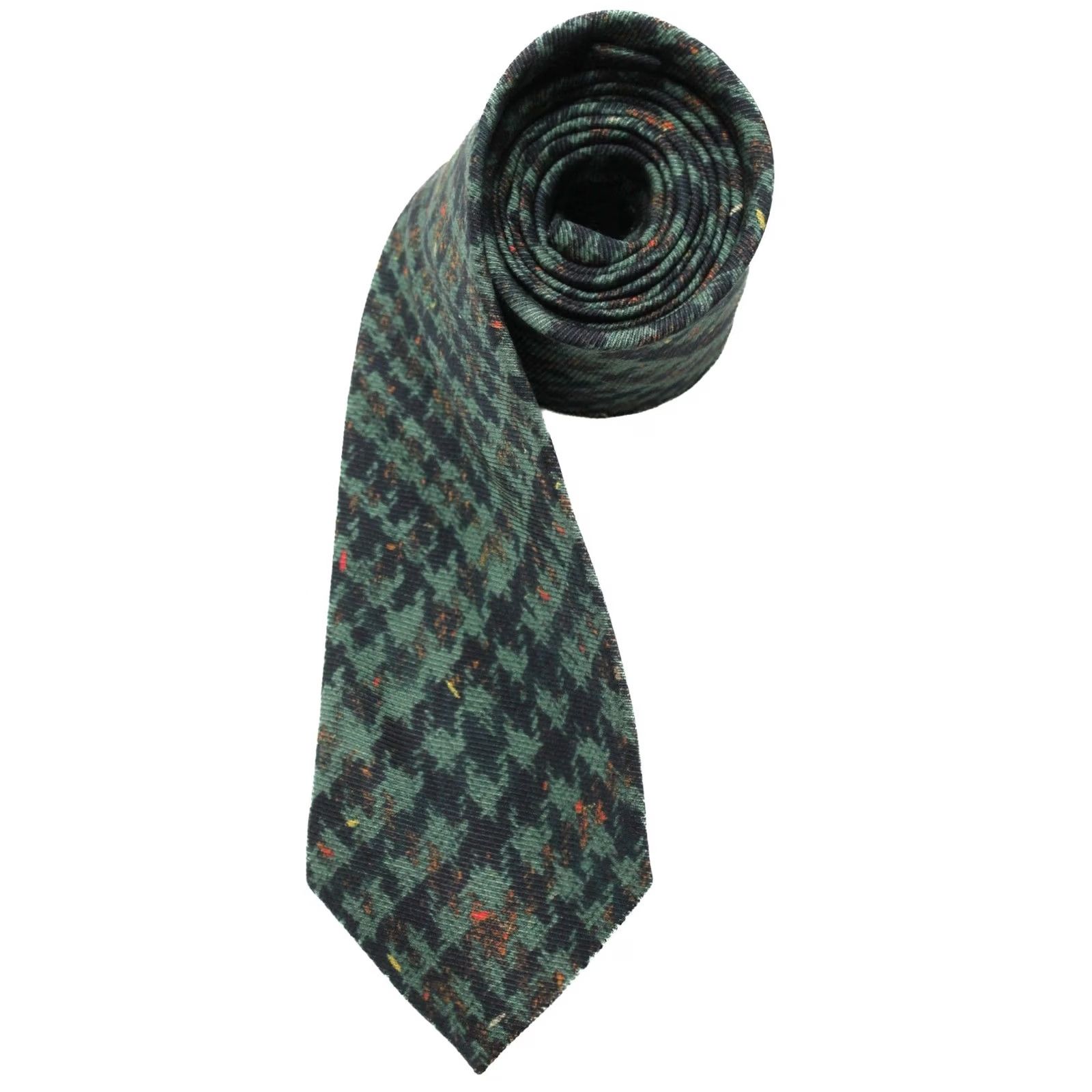 Suitsupply Suitsupply Tie Men’s 150 X 8 CM Silk Houndstooth Pattern Tied Pointed Classic Tie Green Formal, Business, Silk, 1 Piece, Regular, Suitsupply Size ONE SIZE - 2 Thumbnail