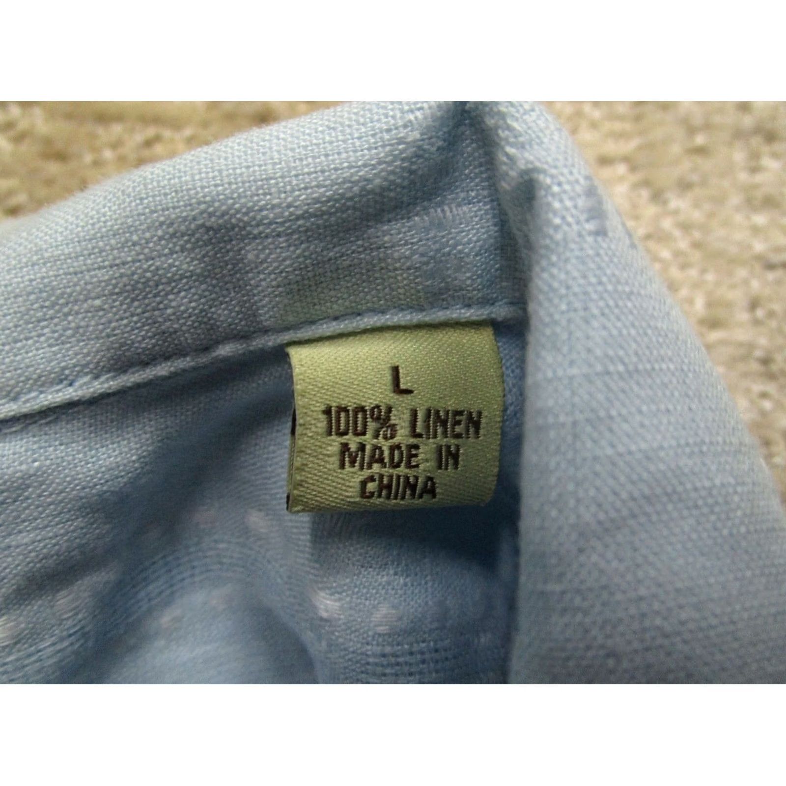 Tommy Bahama Tommy Bahama Shirt Men Large Blue Linen Long Sleeve Button Down Casual Plaid Pattern Regular Knit? Size US L / EU 52-54 / 3 - 7 Thumbnail