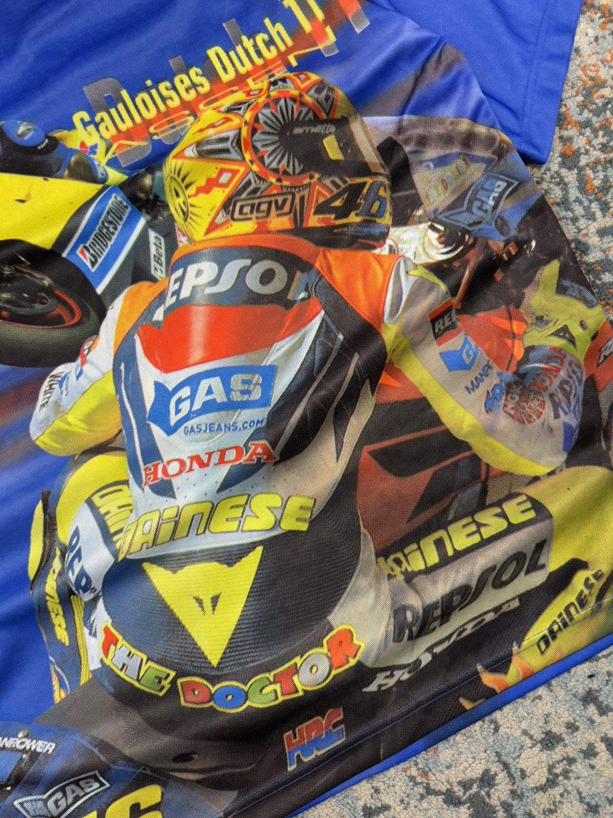Other Vintage 90s MotoGP Gualoises Dutch TT all over print Jersey Size US M / EU 48-50 / 2 - 12 Thumbnail