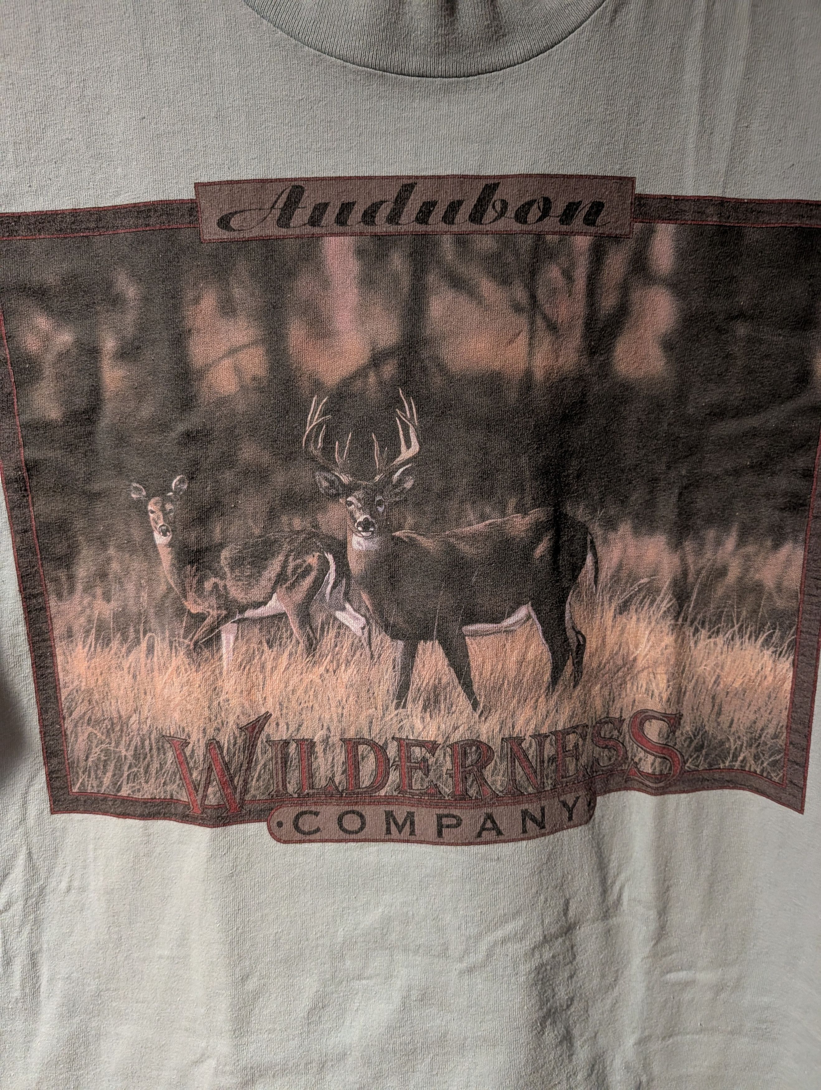 Vintage VTG Audubon Wilderness Company Deer Graphic T-Shirt Animal Size US L / EU 52-54 / 3 - 2 Thumbnail