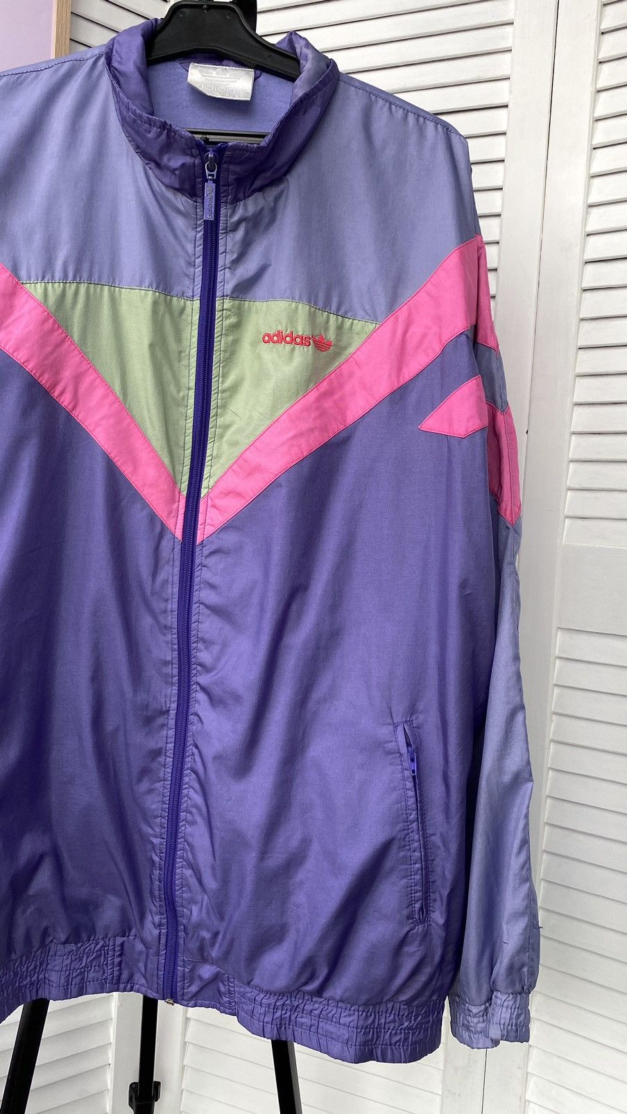 Adidas × Vintage Vintage Adidas Track Retro Jacket Nylon 90s Purple Size US M / EU 48-50 / 2 - 7 Thumbnail