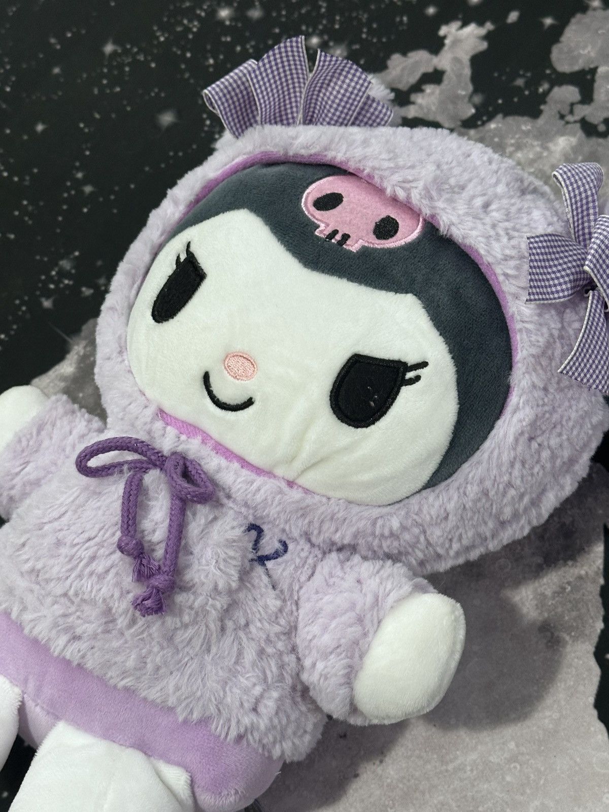 Other Sanrio Kuromi Character Fluffy Hoodie Plush Size ONE SIZE - 2 Thumbnail