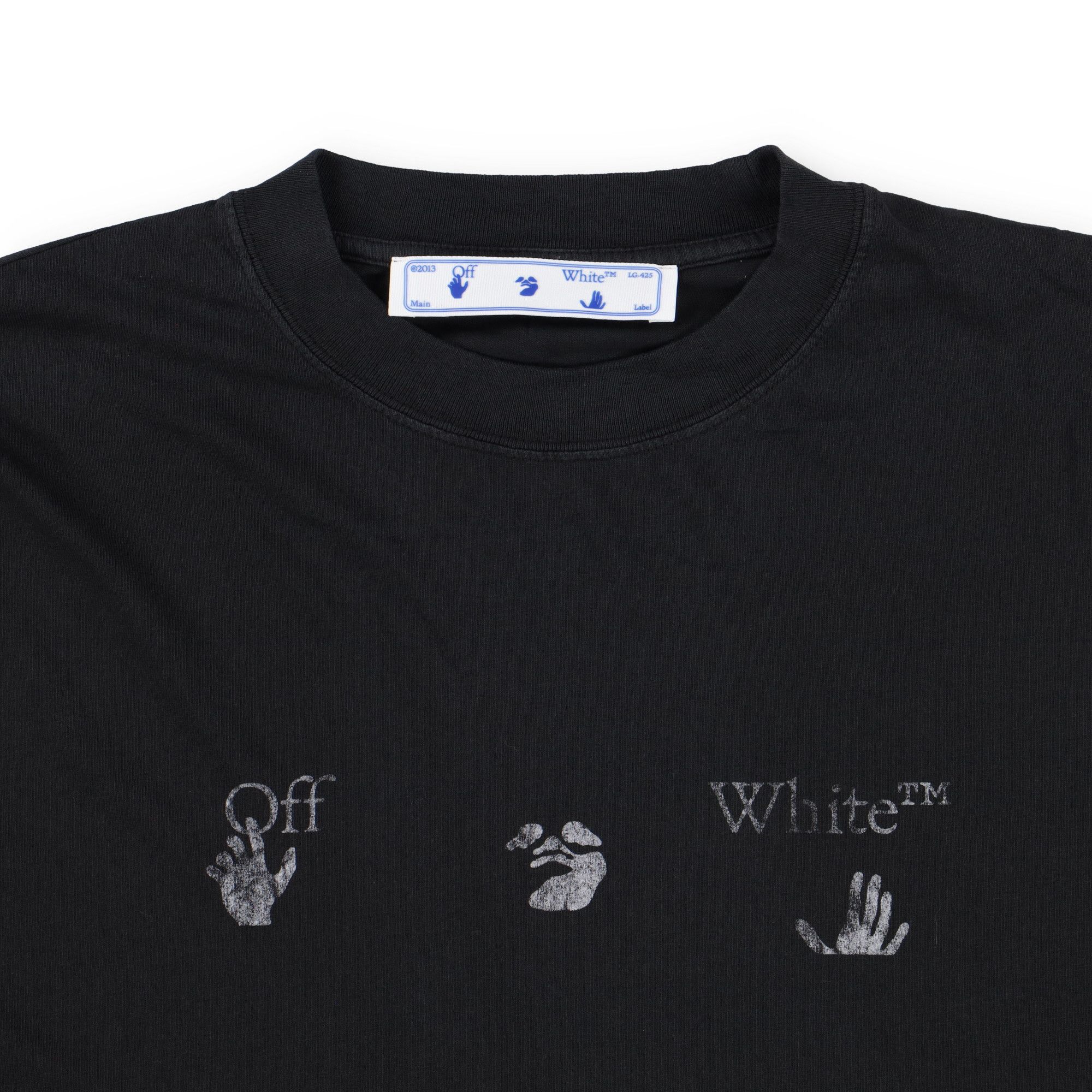 Off-White Washed Black Vintage Logo Oversized Skate T-Shirt Size US L / EU 52-54 / 3 - 5 Thumbnail