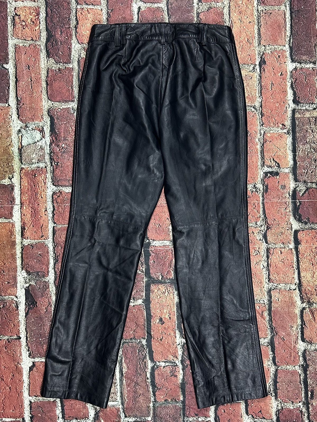 Tommy Hilfiger Vintage Tommy Hilfiger Leather Pants Motorcycle Y2K 33x32 Size 34" / US 12 / IT 48 - 3 Thumbnail