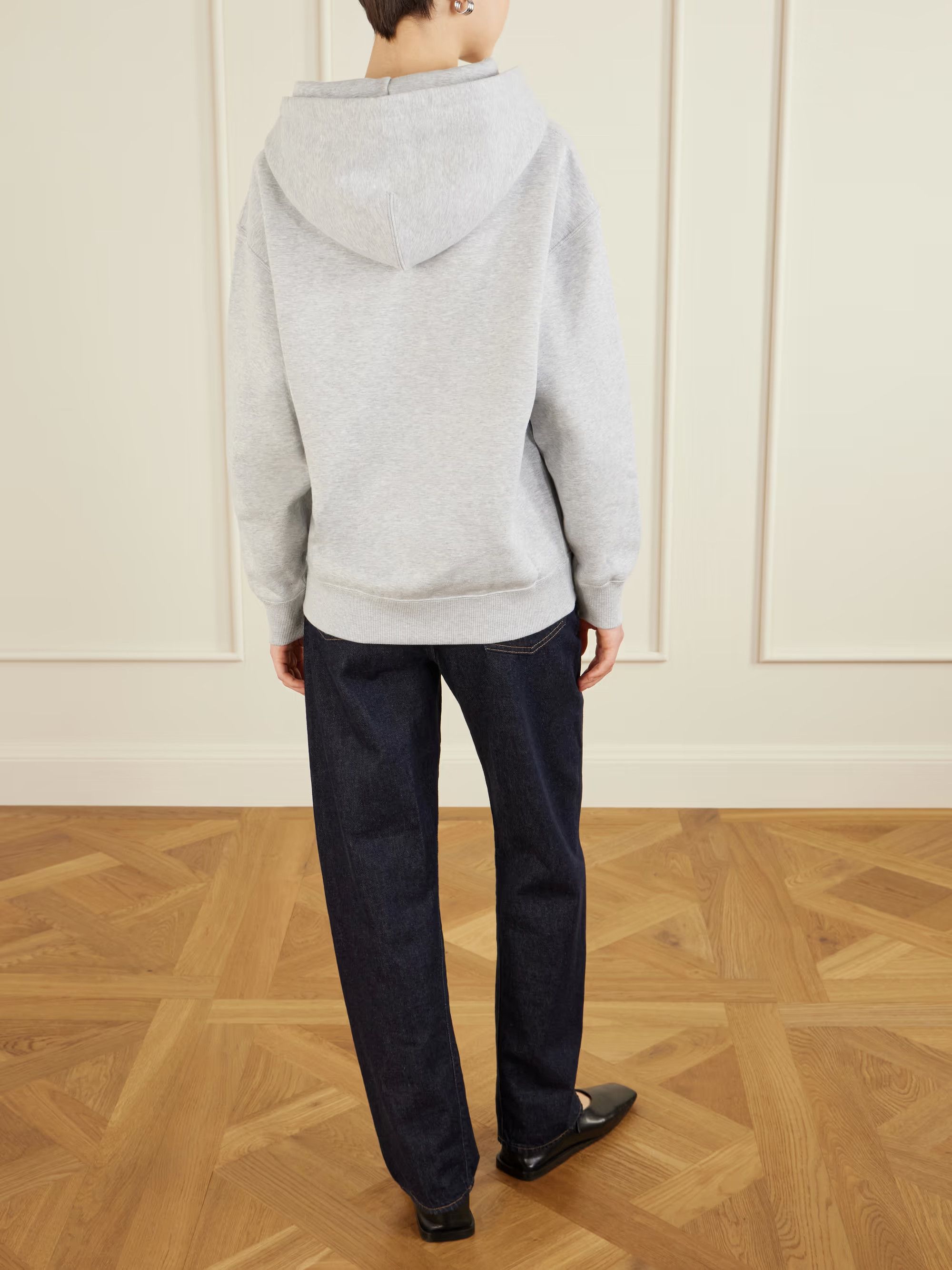 Jil Sander o1loc1c0426 Printed Cotton Jersey Hoodie in Grey Size US XL / EU 56 / 4 - 4 Thumbnail