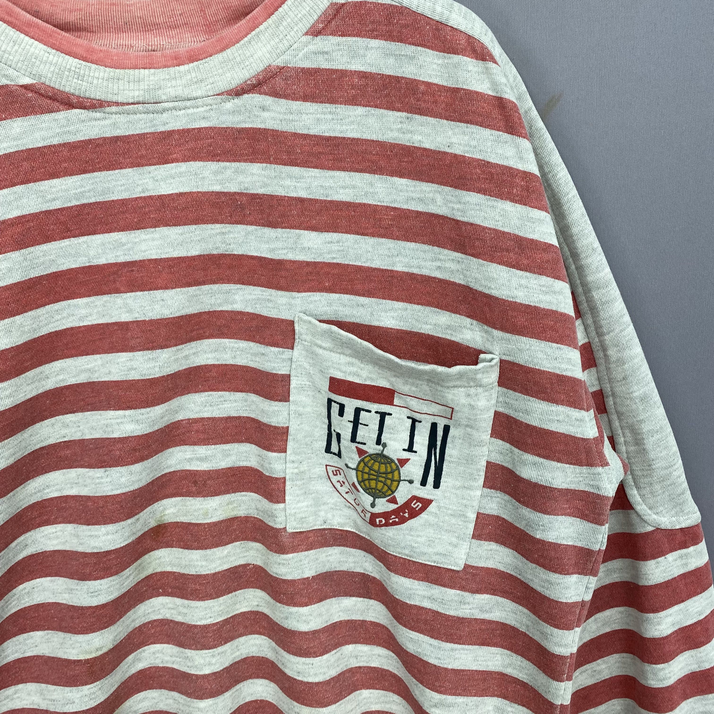 Japanese Brand Vintage Saturdays Sweater 90s Striped Streetwear Sweatshirt Size US L / EU 52-54 / 3 - 4 Thumbnail