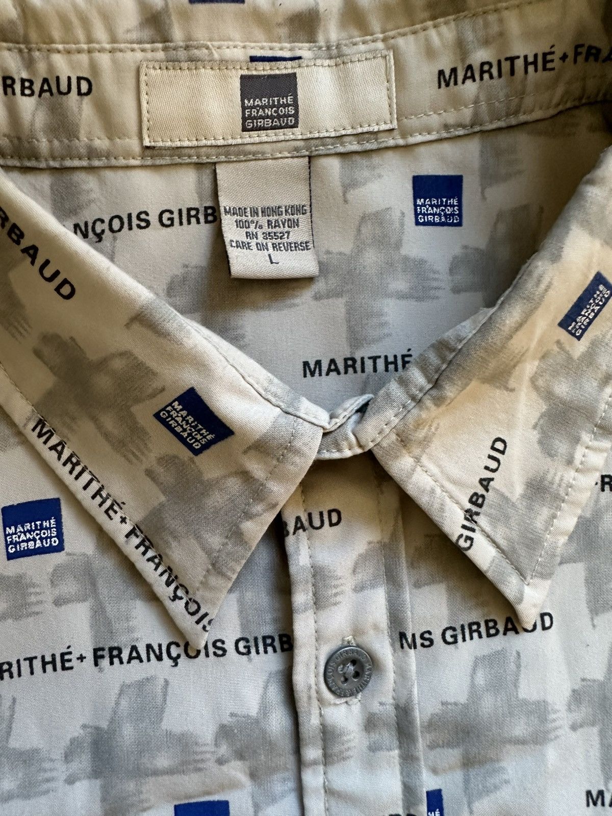 Marithe + Francois Girbaud Vintage Rare Marithe + Francois Girbaud Logo Print Shirt Size US L / EU 52-54 / 3 - 3 Thumbnail