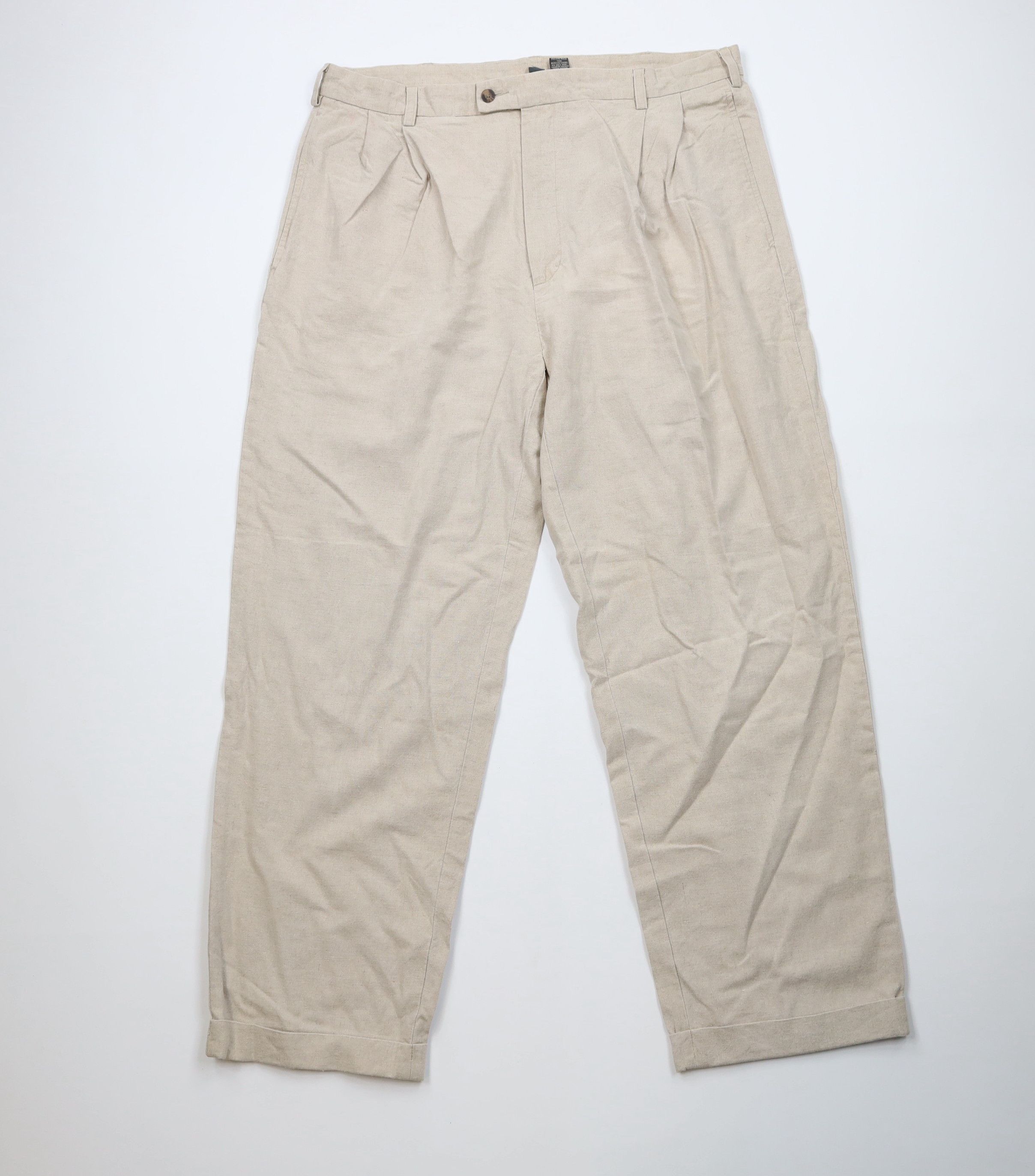 Vintage Vintage 90s Streetwear Linen Blend Wide Leg Chino Pants Size US 38 / EU 54 - 1 Thumbnail