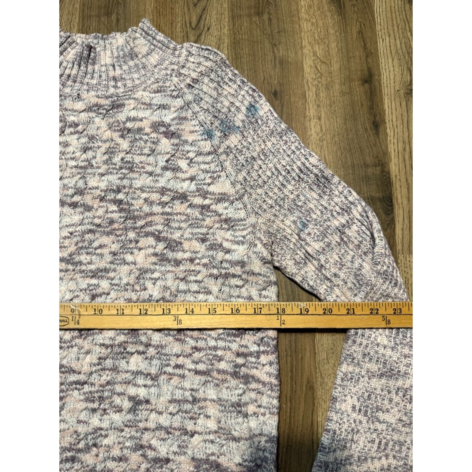 Croft & Barrow Croft & Barrow Sweater Women’s Large Gray Pink Crewneck Pullover Knit Cotton Regular Fit Casual Pullover Fall Winter Spring Summer Size L / US 10 / IT 46 - 6 Thumbnail