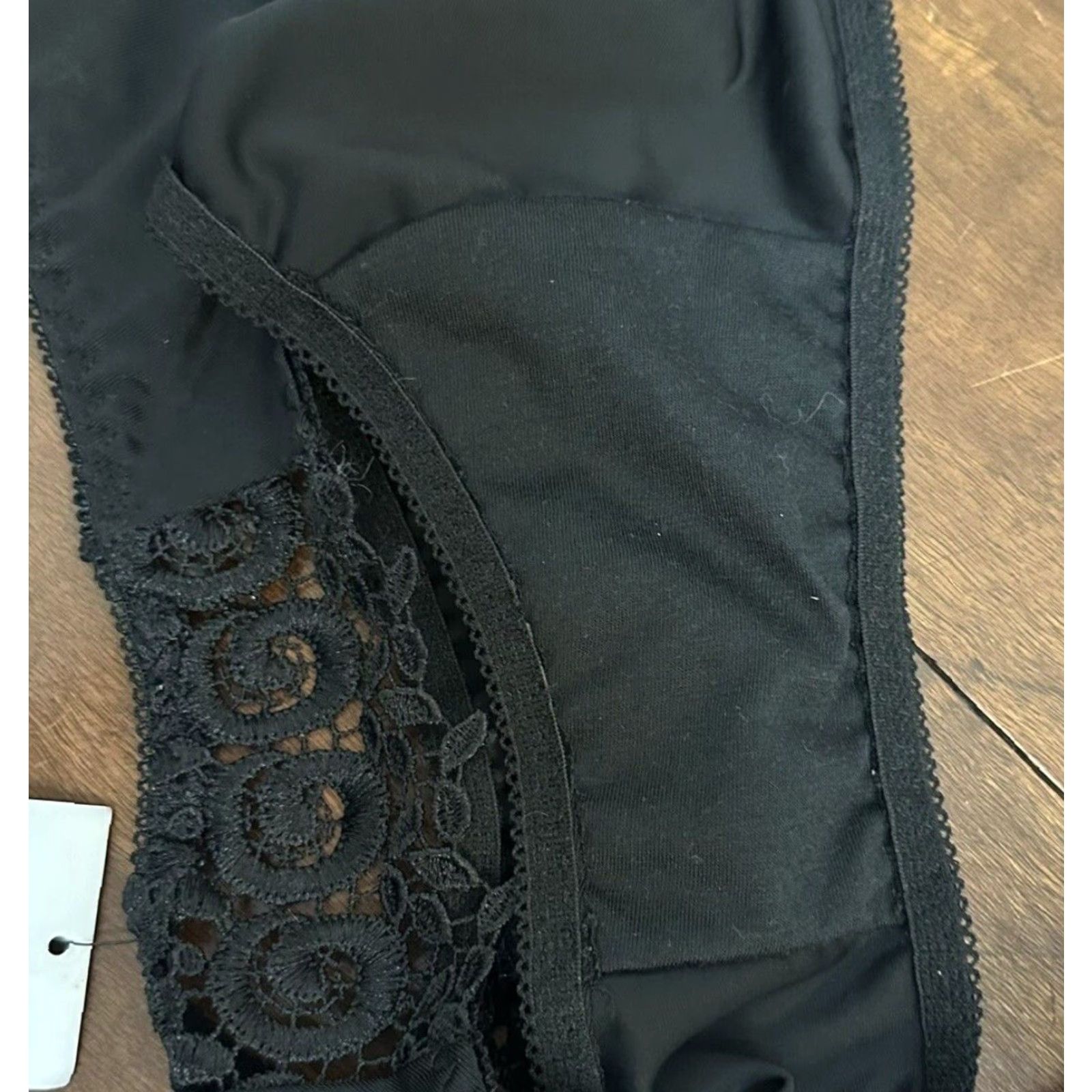 Vintage VINTAGE Rampage Black High Cut Lace Bikini Panty Panties Size M NWT Size 32" / US 10 / IT 46 - 4 Thumbnail
