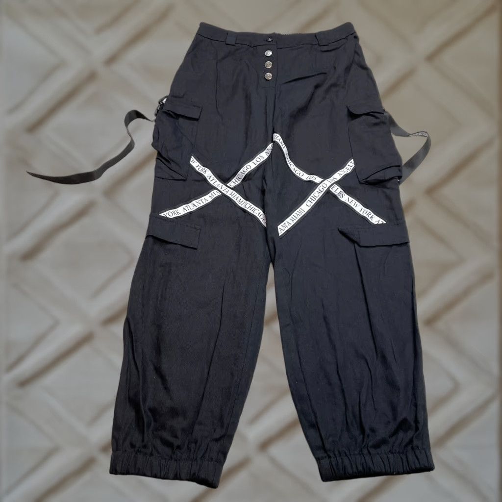 Fashion Nova VINTAGE Fashion Nova Sayra Jogger Sweatpants Womens XL Black Pockets 32x29 New NWT Size 40" / US 18 - 1 Thumbnail