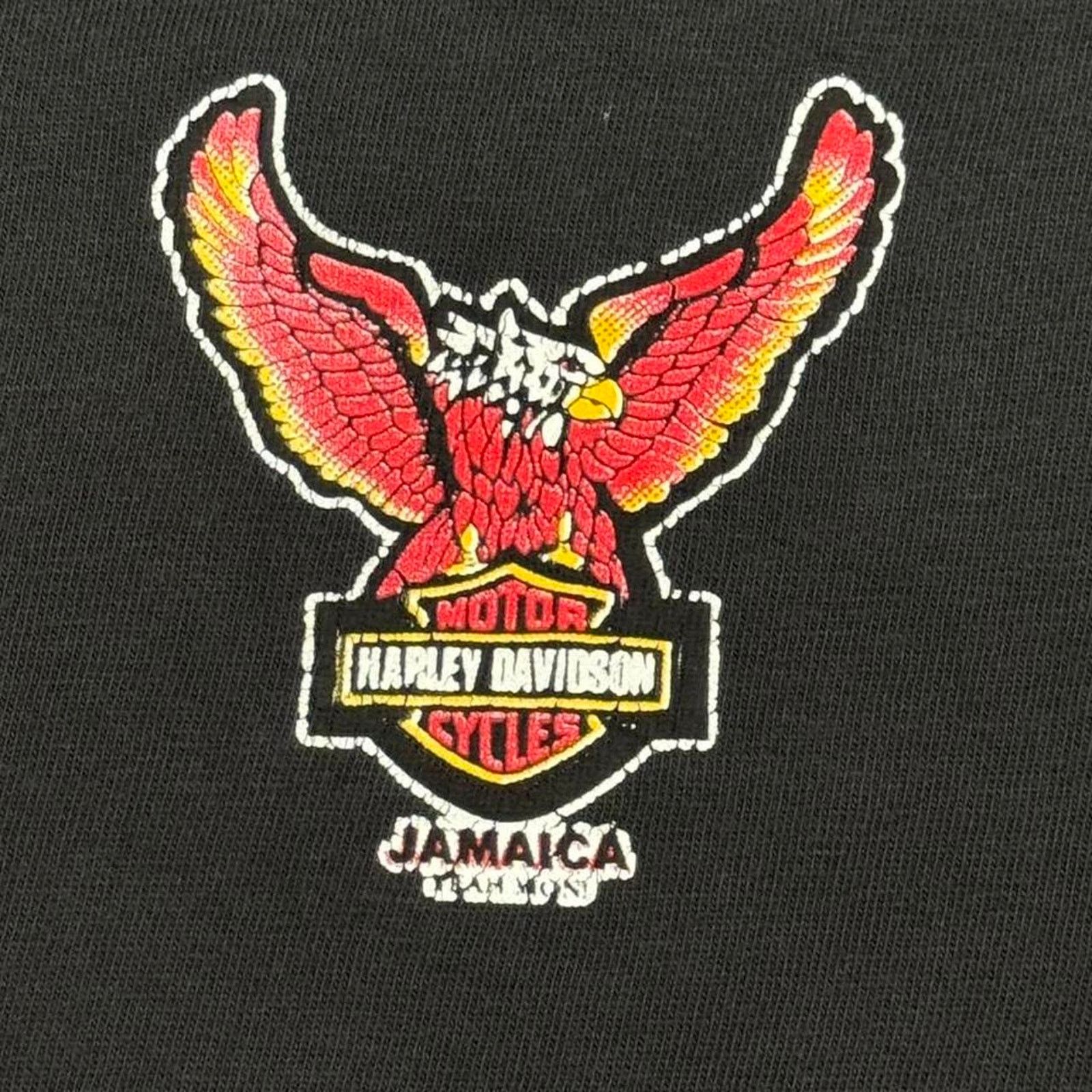 Harley Davidson × Vintage VINTAGE Y2K HARLEY DAVIDSON JAMAICA EAGLE EMBLEM TEE: Size US XL / EU 56 / 4 - 7 Thumbnail