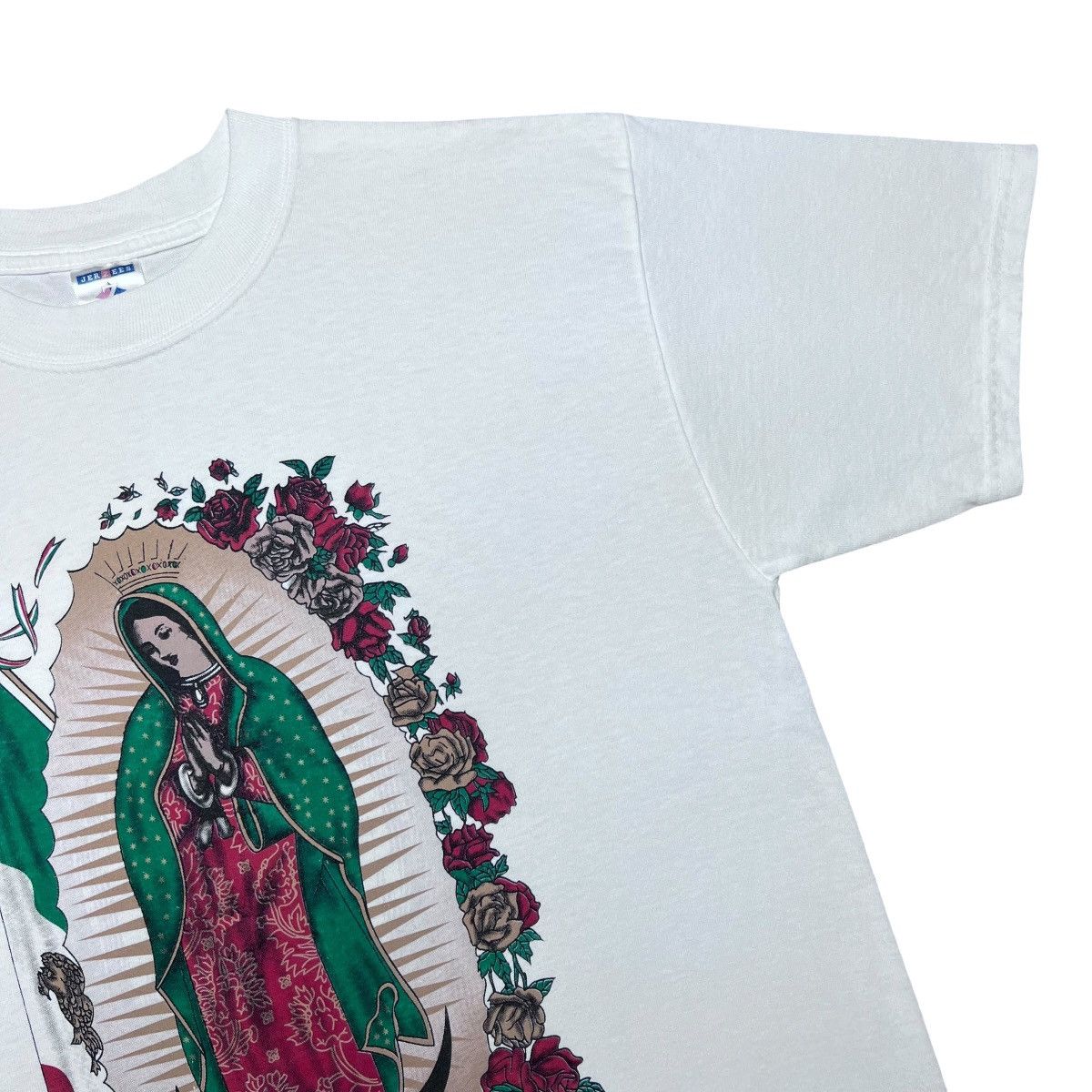 Jerzees Vintage 2000s Virgen De Guadalupe Virgin Mary Graphic Tee Size US L / EU 52-54 / 3 - 5 Thumbnail