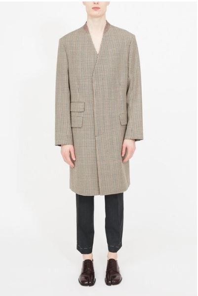Maison Margiela o1w1db11225 Herringbone Pattern Collarless Coat Multicolor Size US S / EU 44-46 / 1 - 2 Thumbnail
