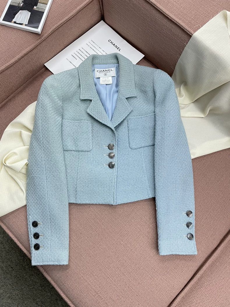 Chanel Chanel Blue vintage two-pocket jacket Size XS / US 0-2 / IT 36-38 - 1 Thumbnail