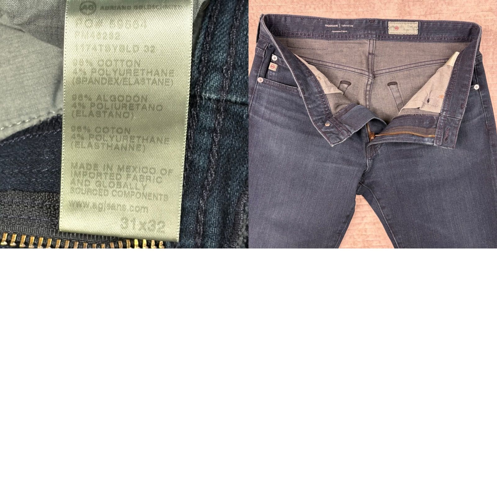 Vintage AG Adriano Goldschmied Jeans 31 Slim Straight Blue 31x32 Men Regular Denim Zip Button Five-Pocket Japanese Fabric Size US 31 - 8 Thumbnail