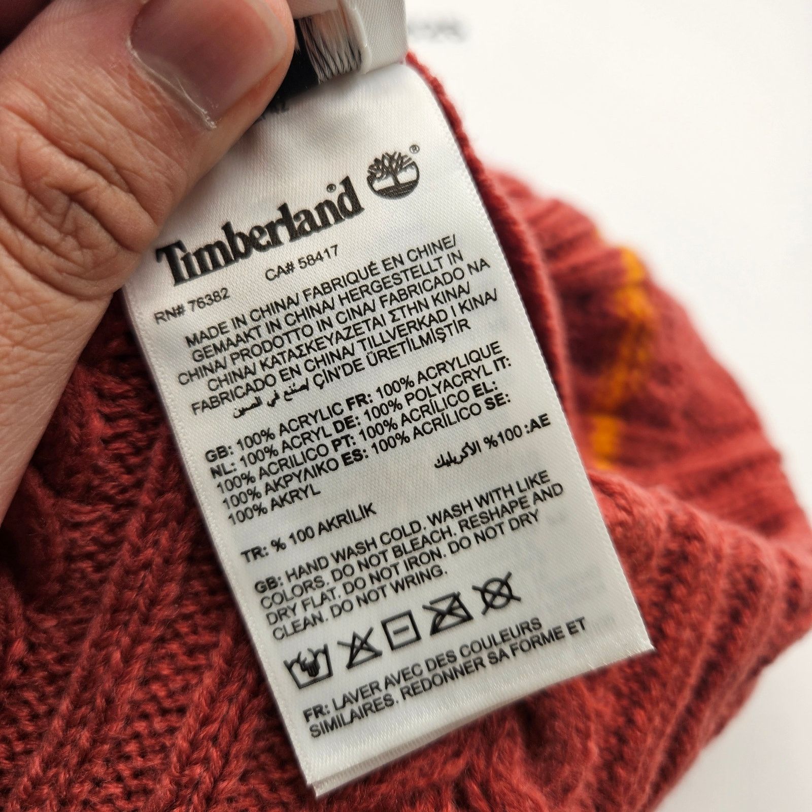 Timberland TIMBERLAND WOMEN'S OS BEANIE LEATHER WHEAT LOGO NWT HAWTHORN Size ONE SIZE - 4 Thumbnail