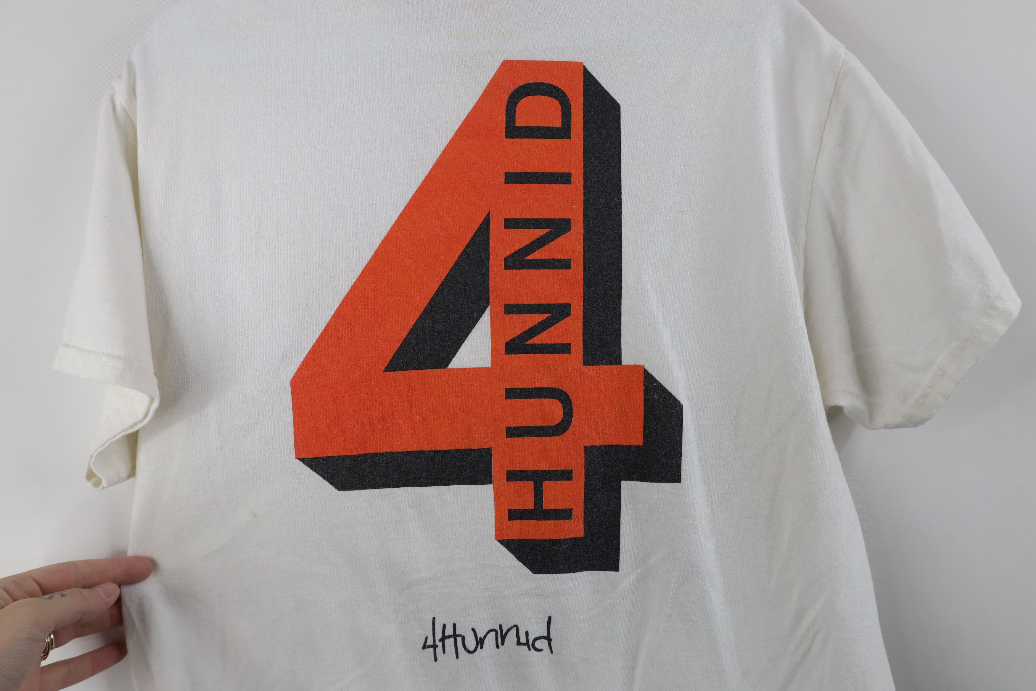 Vintage 4 Hunnid Streetwear Spell Short Sleeve T-Shirt White Cotton Size US M / EU 48-50 / 2 - 8 Thumbnail