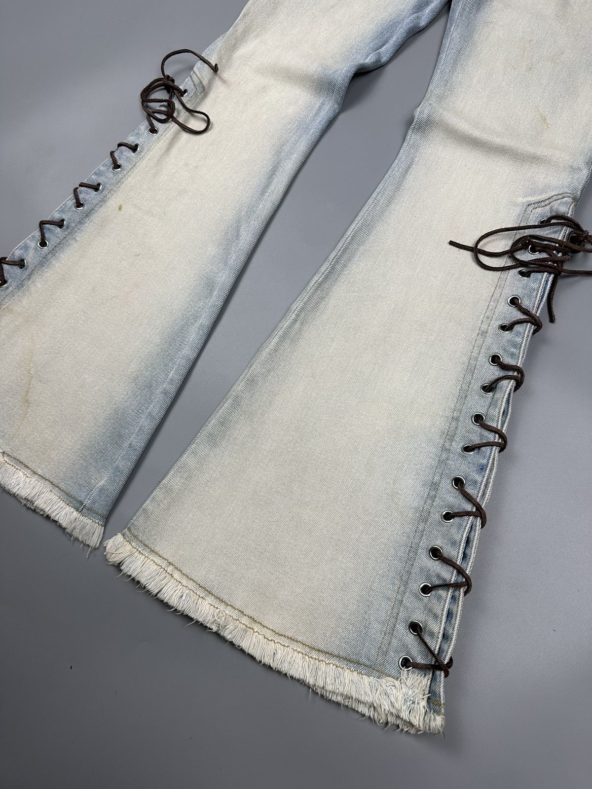 If Six Was Nine × Le Grande Bleu (L.G.B.) 🔥Sick Nine🔥Vintage Spread Micros Flared Cowboy Jeans Size US 28 / EU 44 - 6 Thumbnail