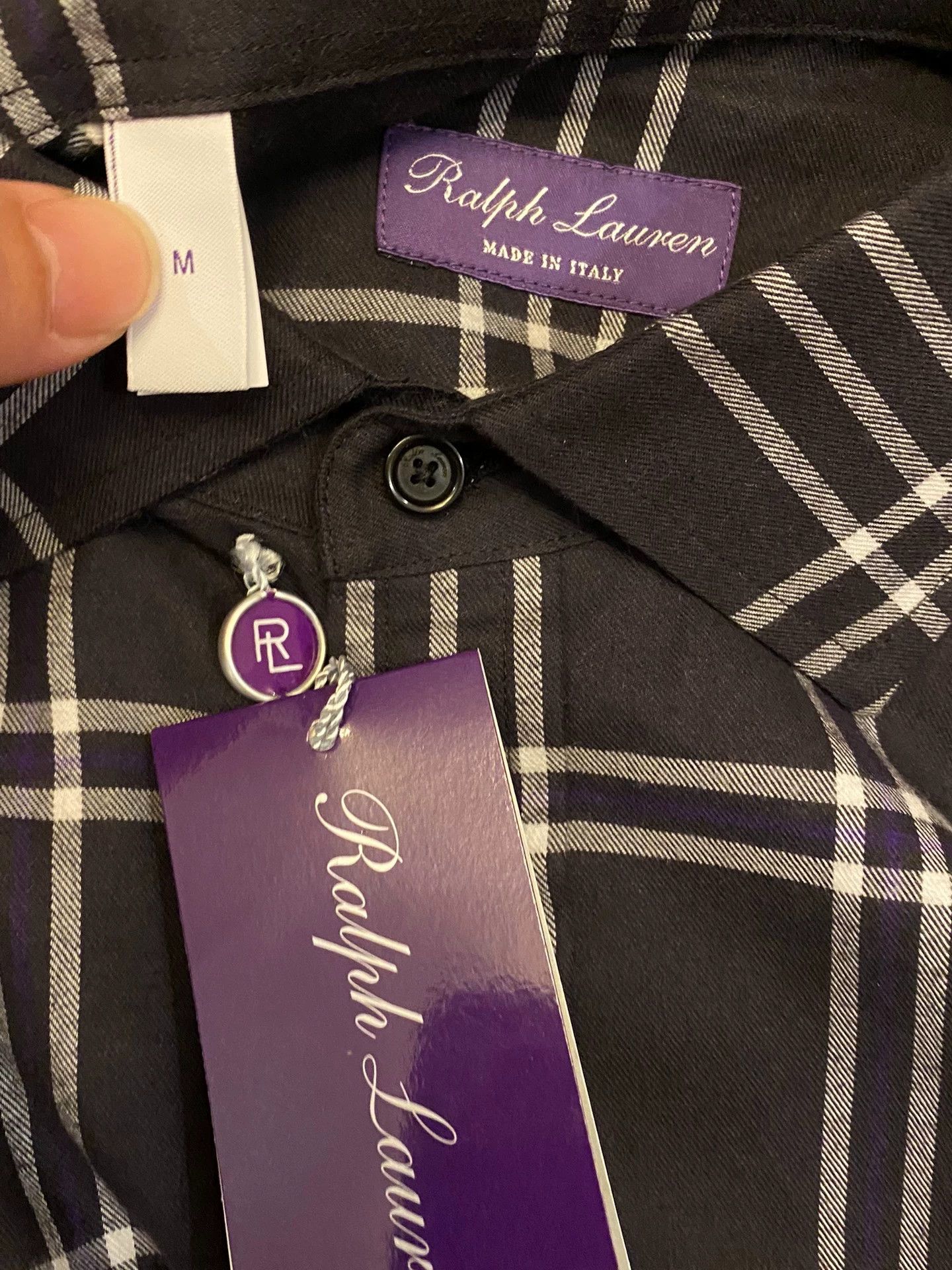 Polo Ralph Lauren RRL Purple Label Italian Black Plaid Shirt M/XL Size US M / EU 48-50 / 2 - 5 Thumbnail