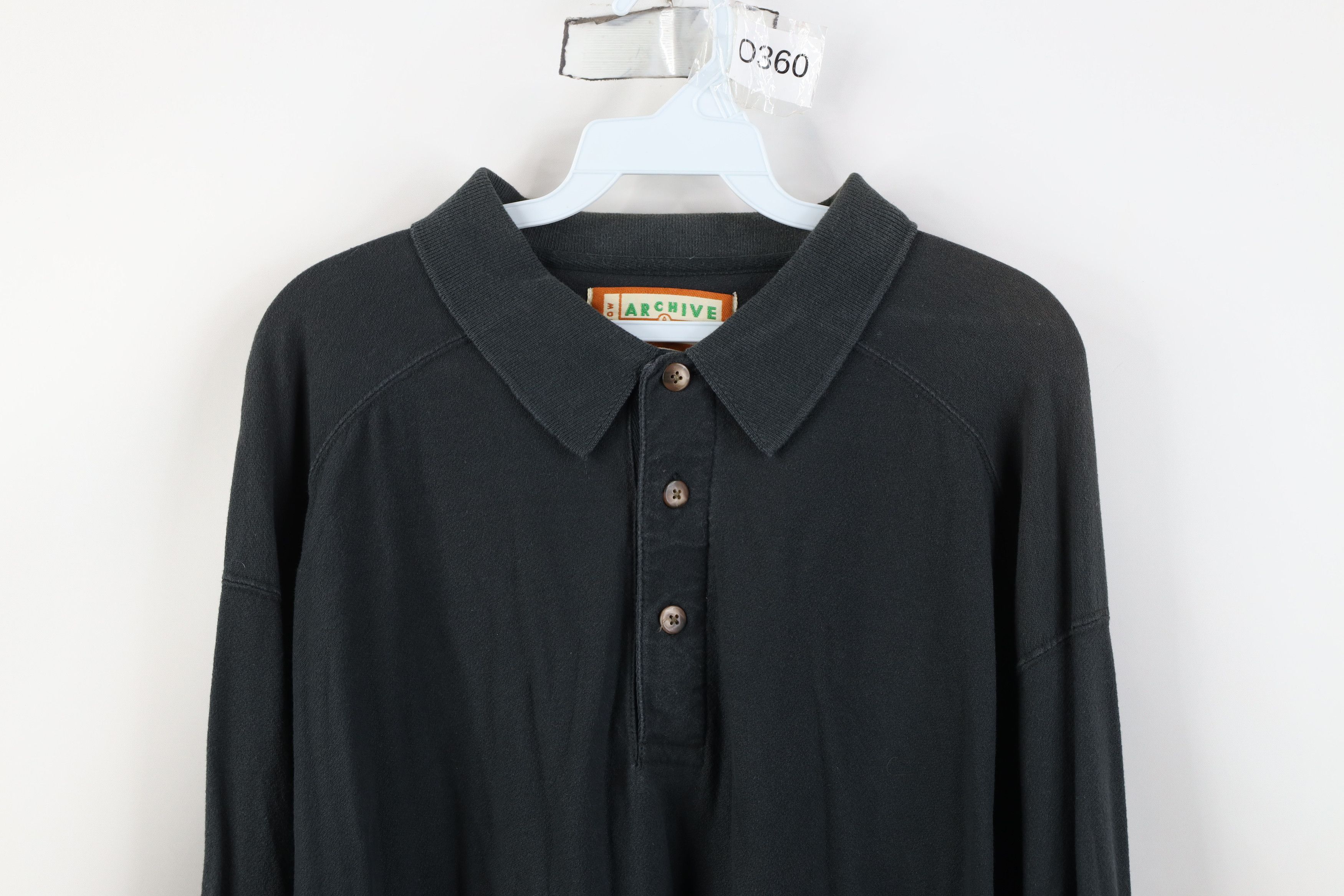 Vintage Vintage 90s Streetwear Fit Long Sleeve Rugby Polo Black Size US XL / EU 56 / 4 - 2 Thumbnail