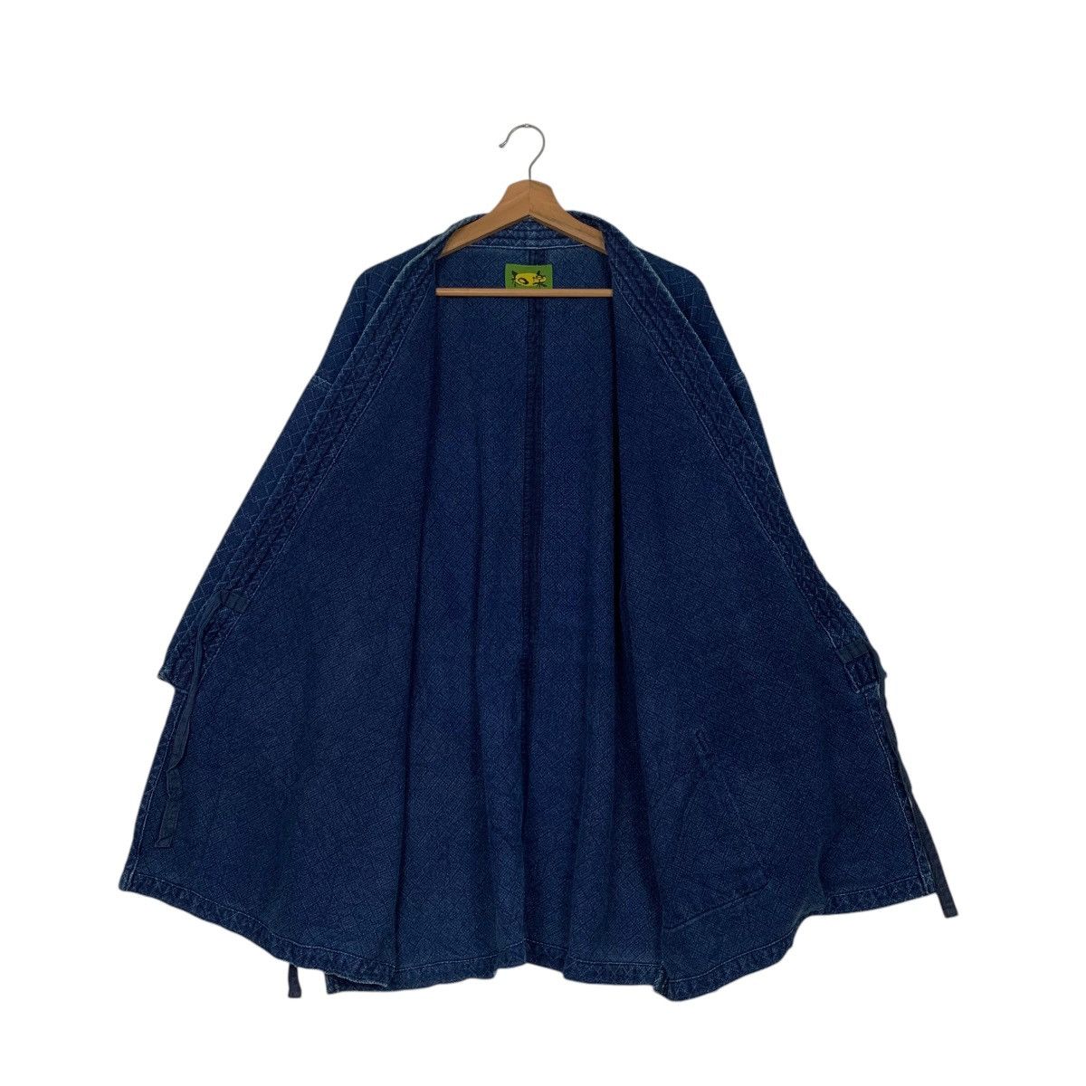 Vintage 90's Blue Indigo Sashiko Thick Weave Kimono #2742-C123 Size US L / EU 52-54 / 3 - 10 Thumbnail