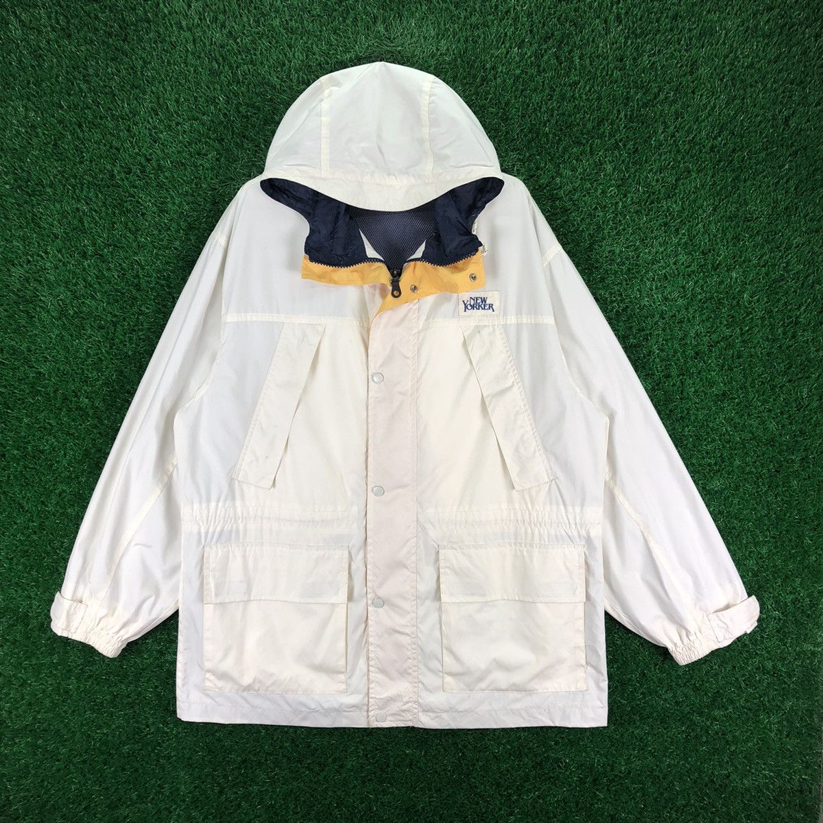 Japanese Brand Vintage 90's New Yorker Nylon Zipper Windbreaker Hoodie Size US XXL / EU 58 / 5 - 1 Thumbnail